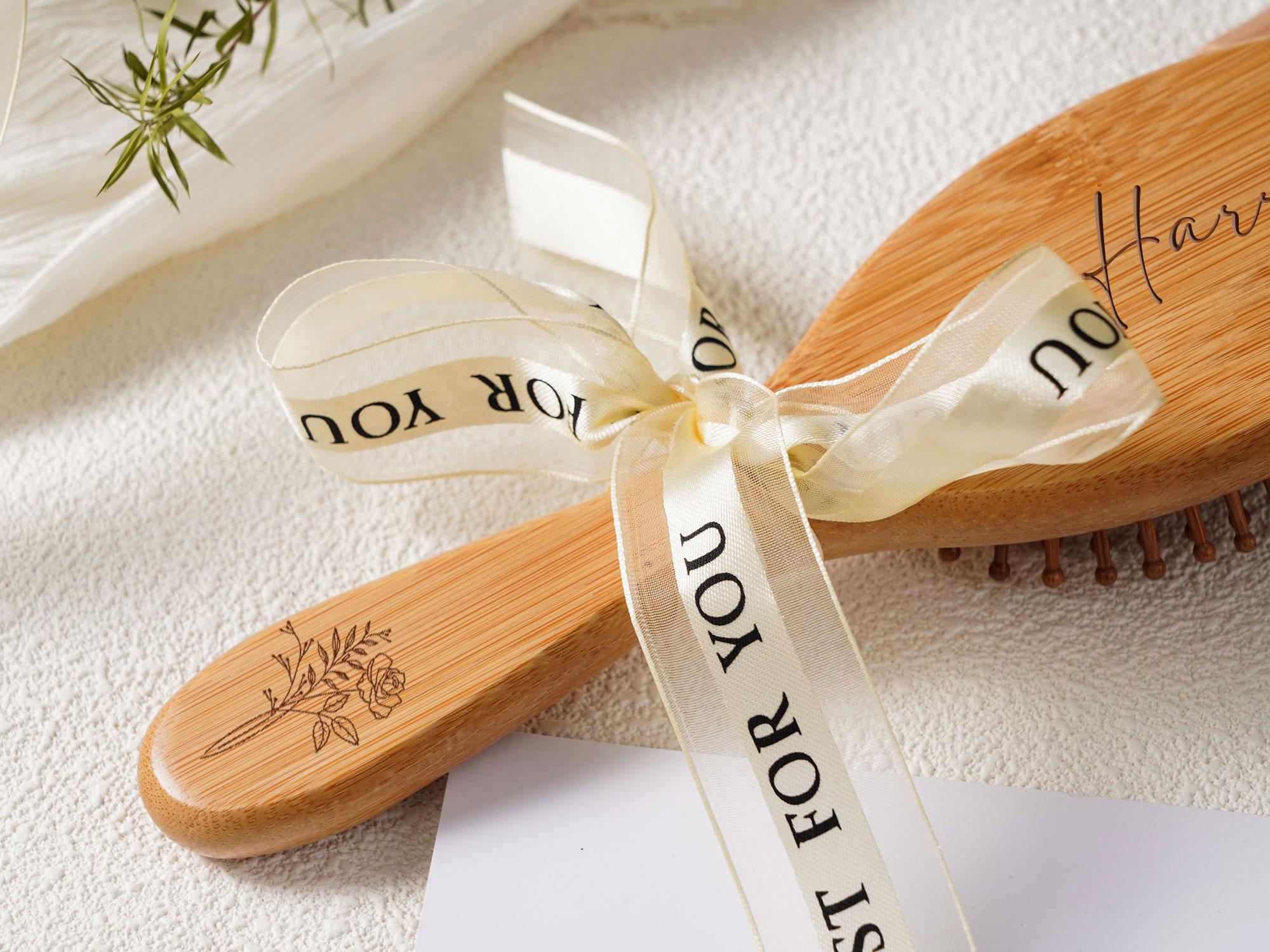 Personalized Bamboo Hair Comb, Engraved Bridesmaid Gift, Custom Wooden Hair Brush,Gift for Her,Bridesmaid Gift,Bridal Shower Gift,Custom Name Airbag Comb,Wedding Gifts