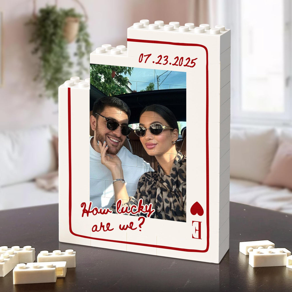 Custom Photo Building Block_ Couple Playing Card Puzzle Blocks, Valentines Day Gifts for Boyfriend, Anniversary Gifts, Romantic Home Decor