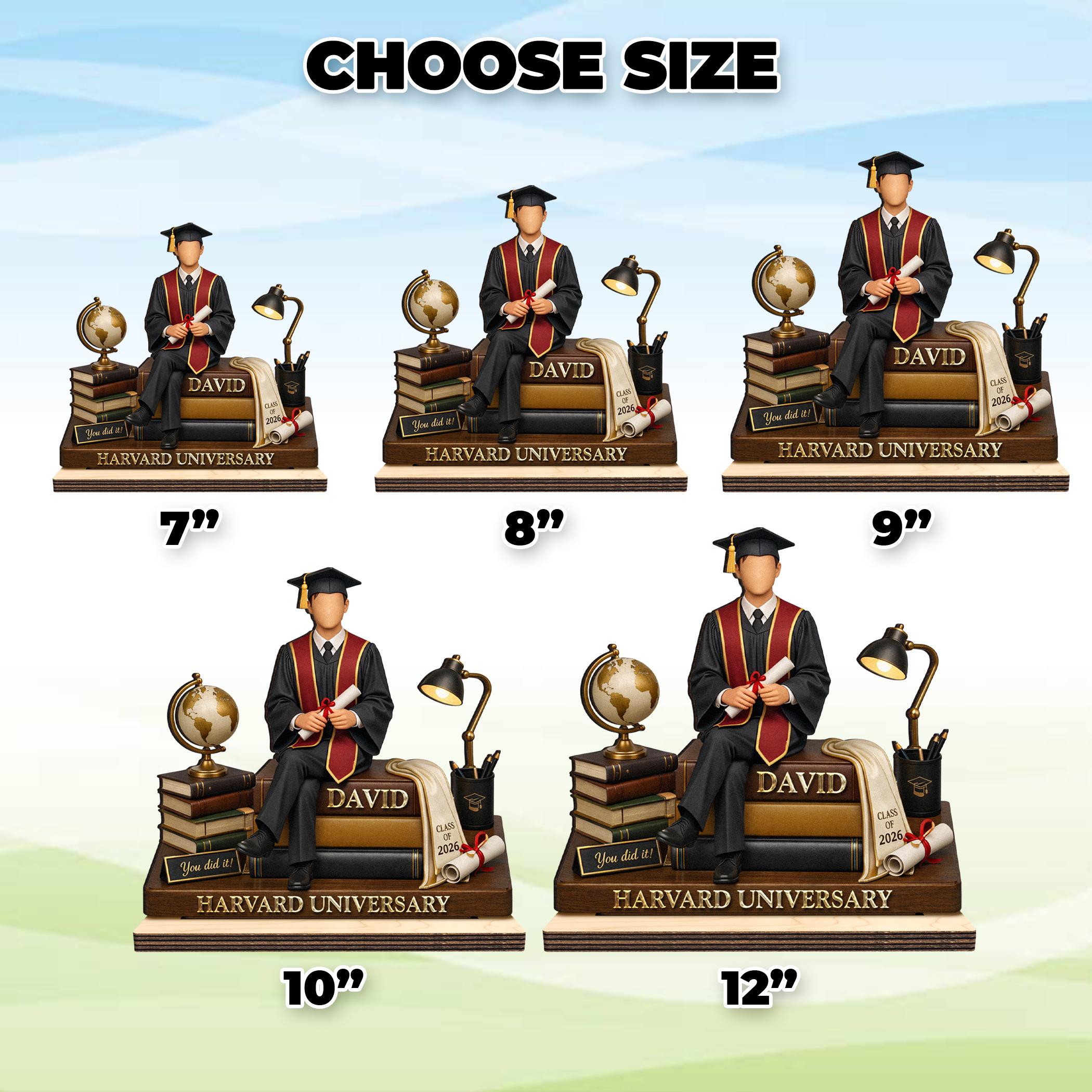 Personalized Graduation Wooden Block, Custom Name Class of 2026 Keepsake, College Graduation Gift for Daughter, Graduate Gift