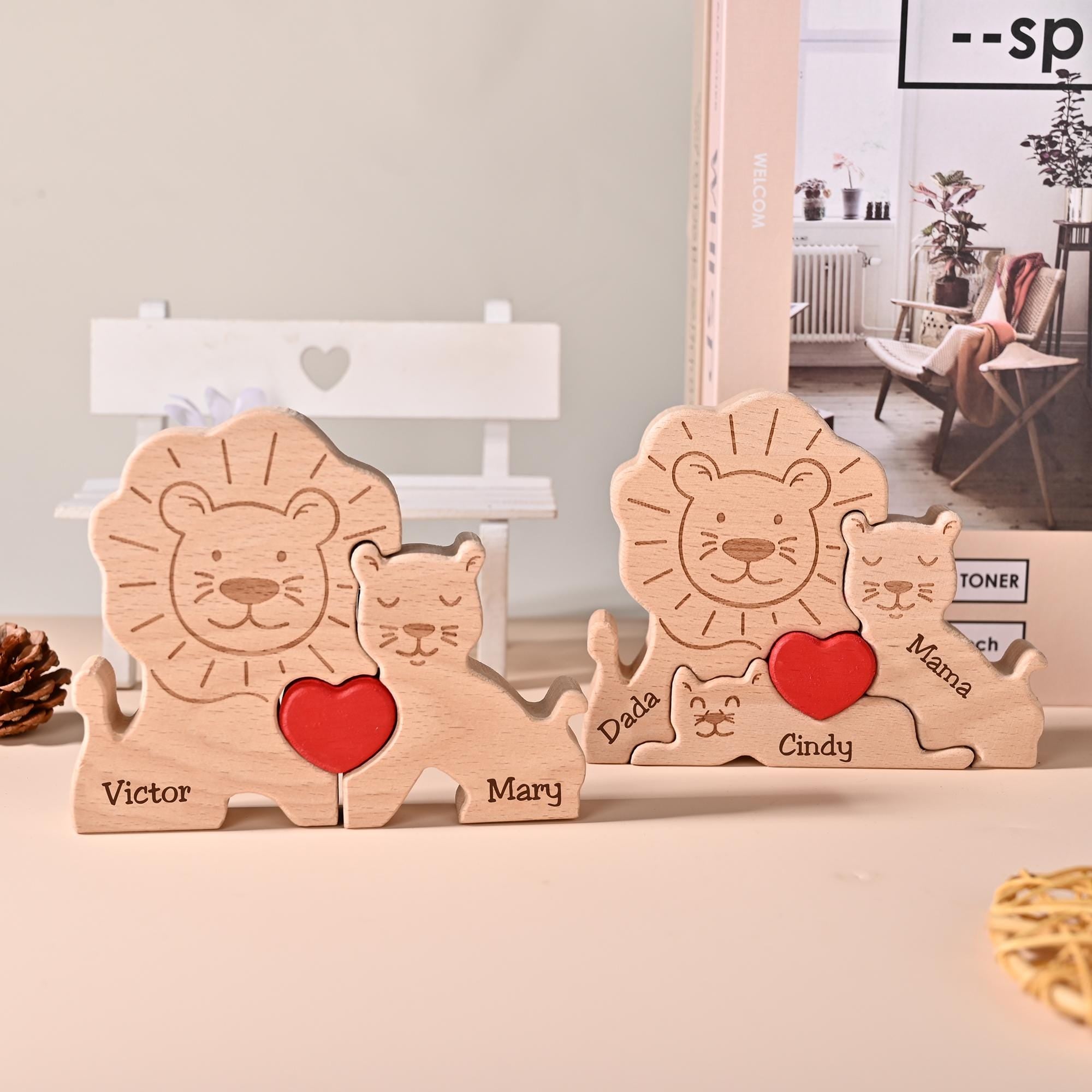 Cat Wooden Ornament, Cat Family Jigsaw Puzzle, Birthday Presents for Wife, Mother Daughter Gifts, Cat Mum Gift, New Family Christmas Gifts