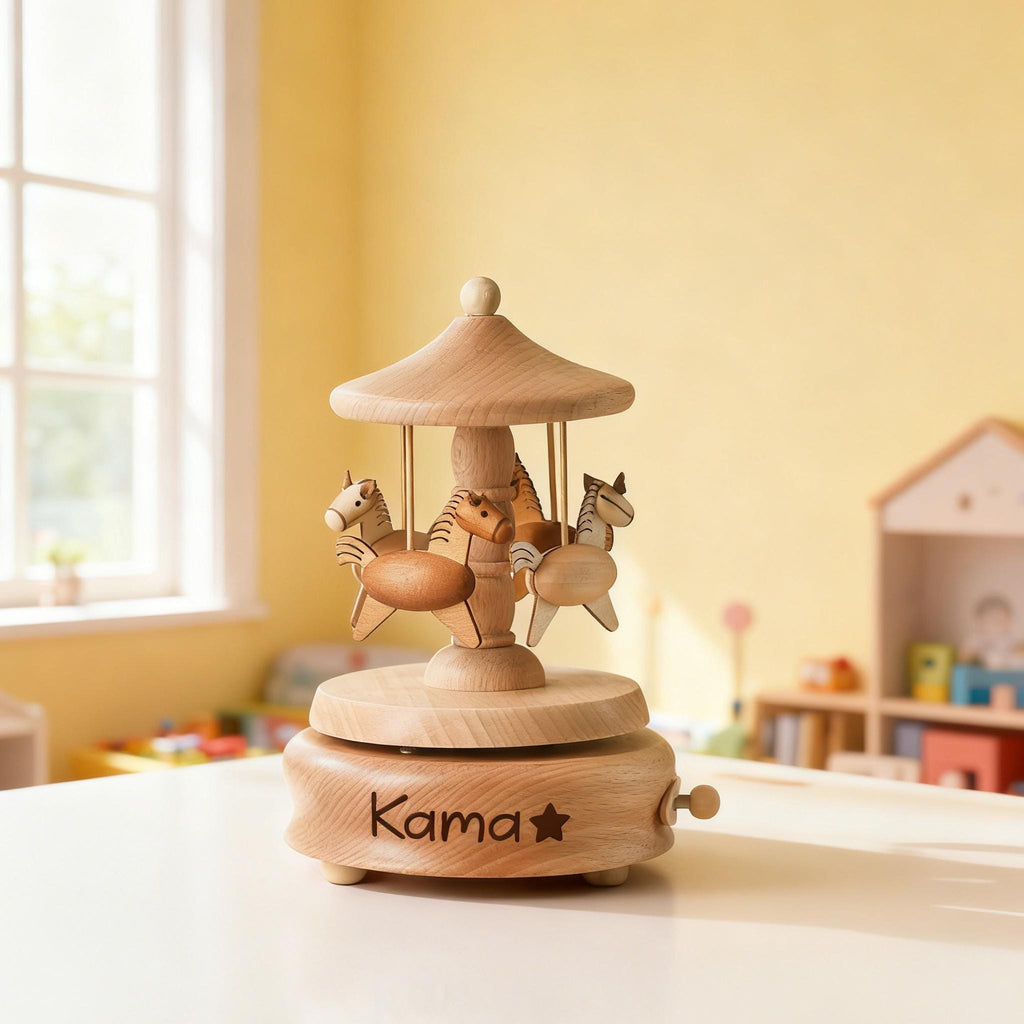 Personalized Wooden Train Music Box, Mothers Day Gift, Keepsake Gift for Kids, Baby Shower Gift, Newborn Gifts, Engraved Name Music Box