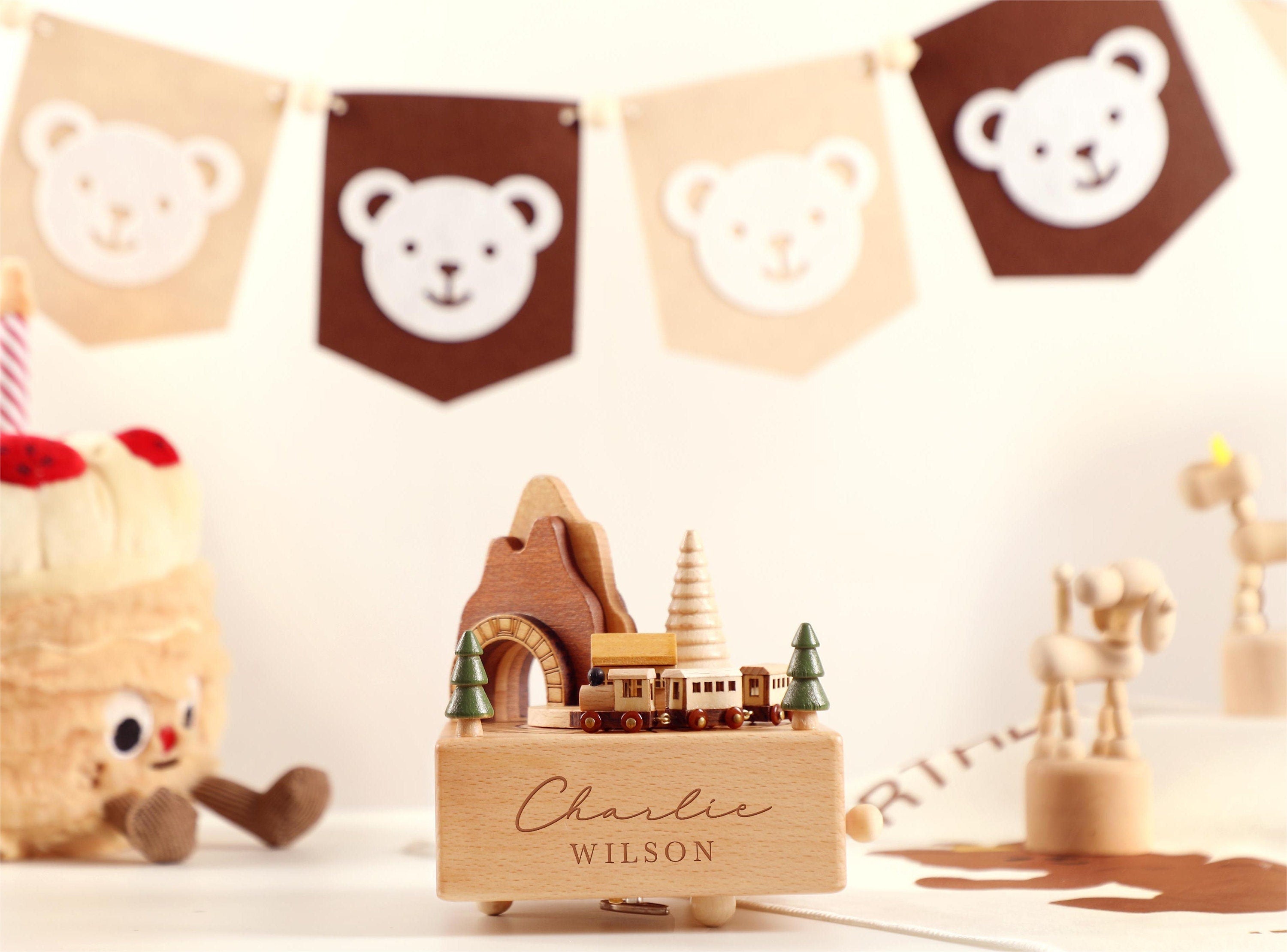 Wooden Music Box, Custom Wooden Handmade Music Box, Train Birthday Music Box, 1st Birthday, Personalised Music Box Gift, Baby Shower Gift