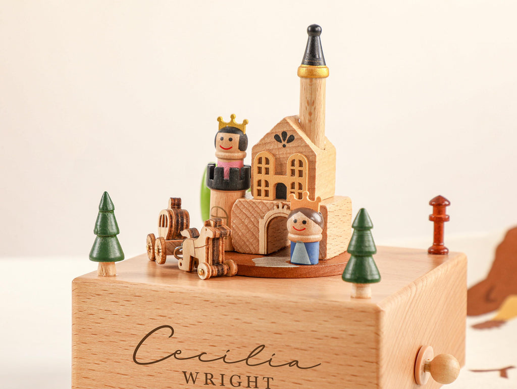 The King's Castle Music Box, Wooden Music Box, Custom Wooden Handmade Music Box, 1st Birthday, Personalised Music Box Gift, Baby Gift