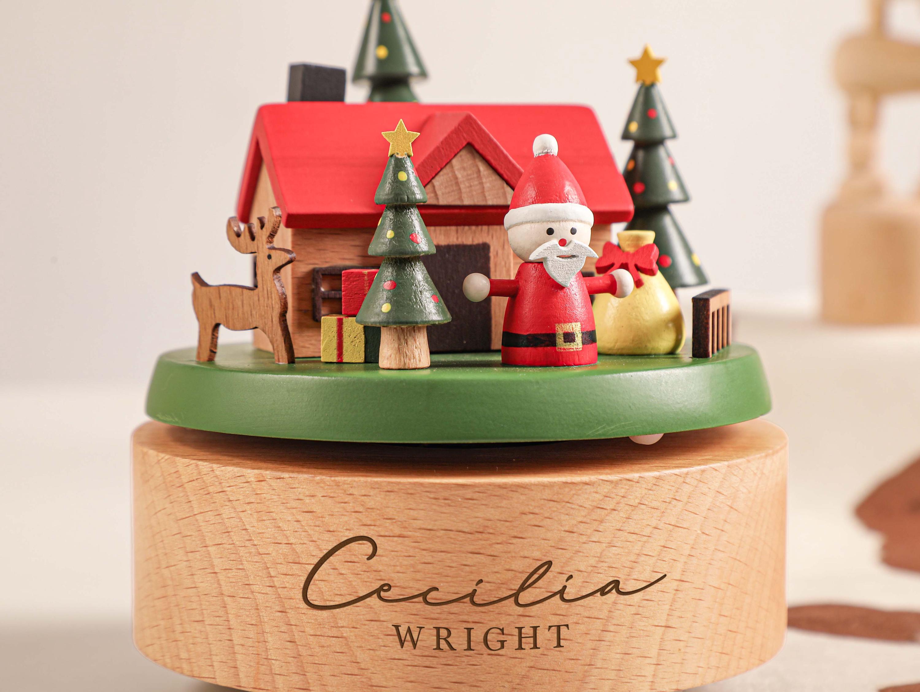 Baby Christmas Gift, Christmas Personalized Wooden Handmade Music Box, Train Music Box, Engraved Name Music Box, Newborn Keepsake