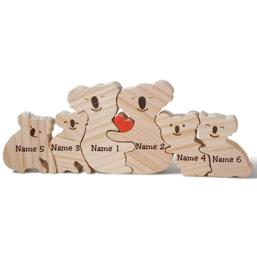 Wooden Koala Family Puzzle, 2-6 Koalas Family Jigsaw Decor, Anniversary Gifts for Mom Dad Couples Family Keepsake Gift, Mother's Day Gift