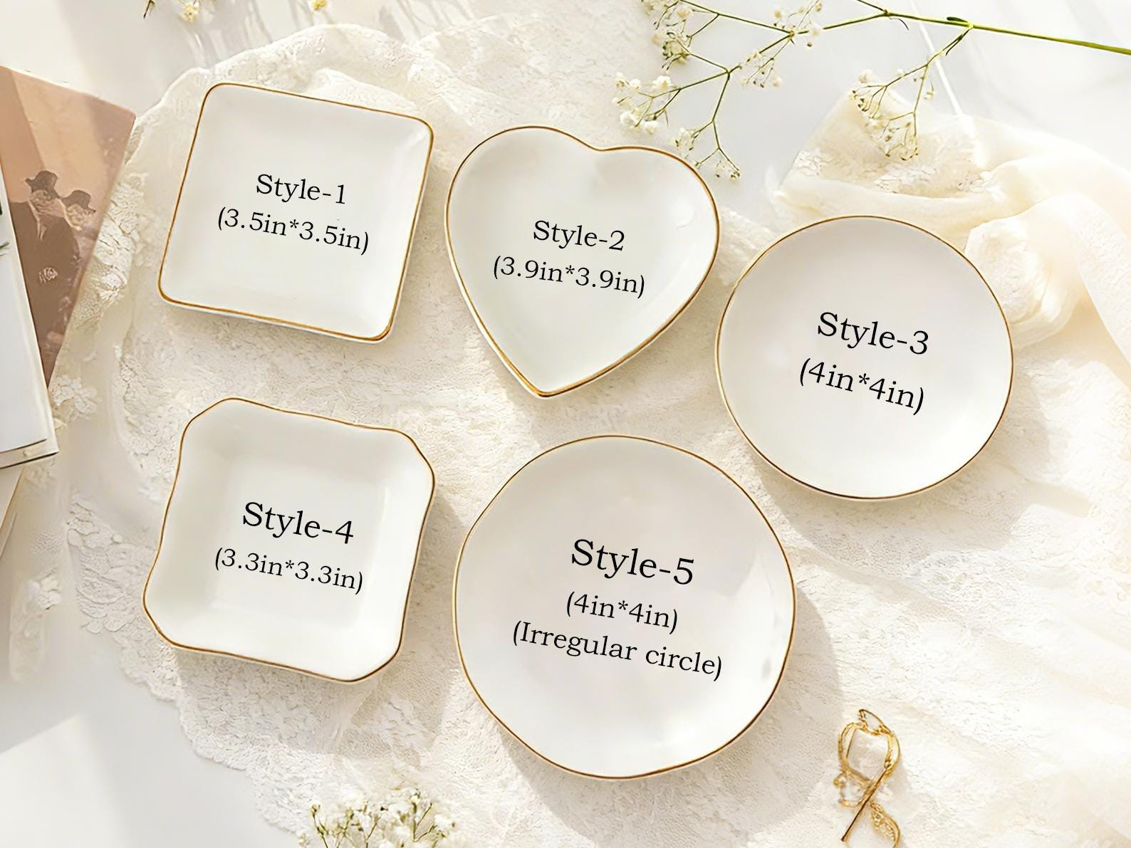 Custom Birth Flower Ring Trinket Dish, Personalized Birth Month Flower Trinket Dish,birthday Jewelry Dish,wedding Bridesmaid Gift _ Mom Gift