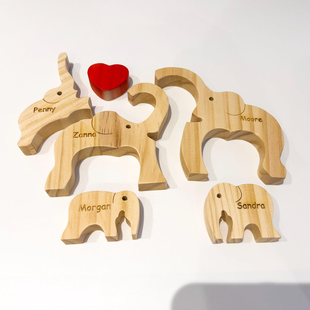 Wooden Elephant Family Puzzle, Gift for Parents, Baby Shower Gifts, Custom Family Gift, Home Decor, Birthday Gift, Gift for Wife, Mom, Dad