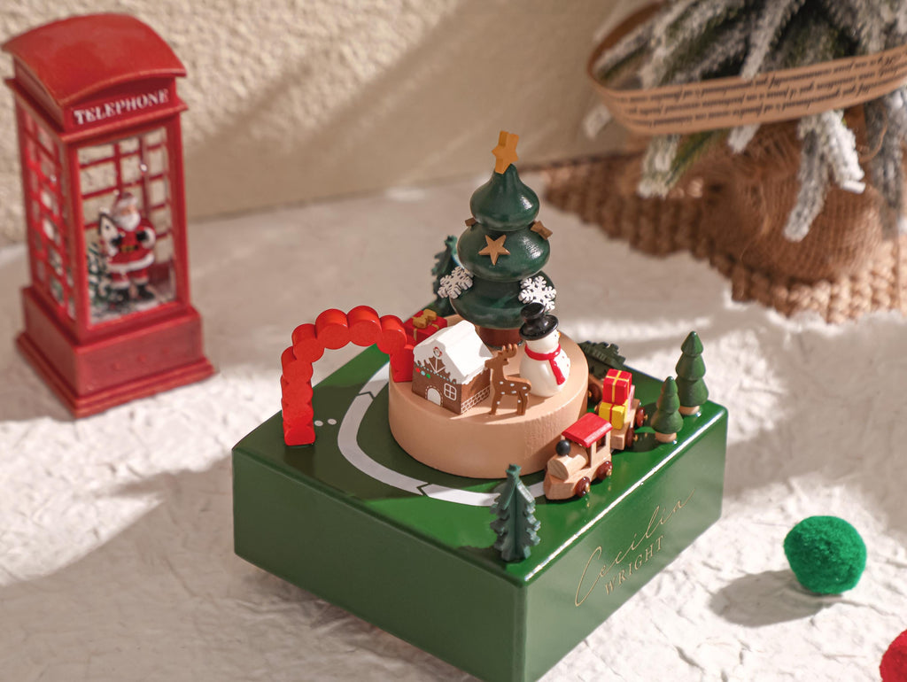 Christmas Gift, Christmas Custom Wooden Handmade Music Box, Personalised Wooden Music Box, Engraved Baby Name Music Box, Baby Shower Gift