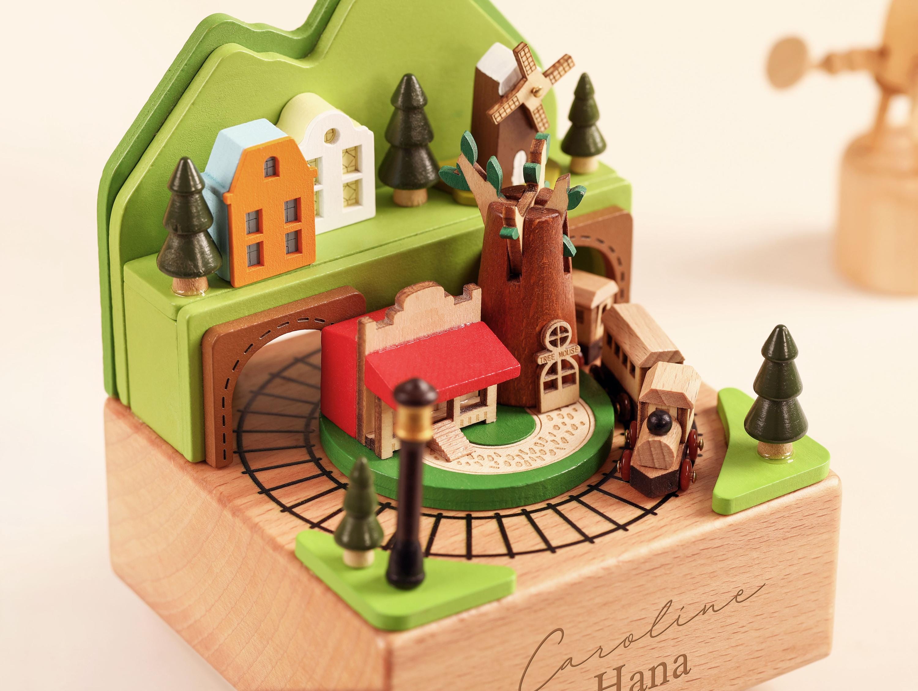 Wooden Music Box, Custom Wooden Handmade Music Box, Train Birthday Music Box, 1st Birthday, Personalised Music Box Gift, Baby Shower Gift