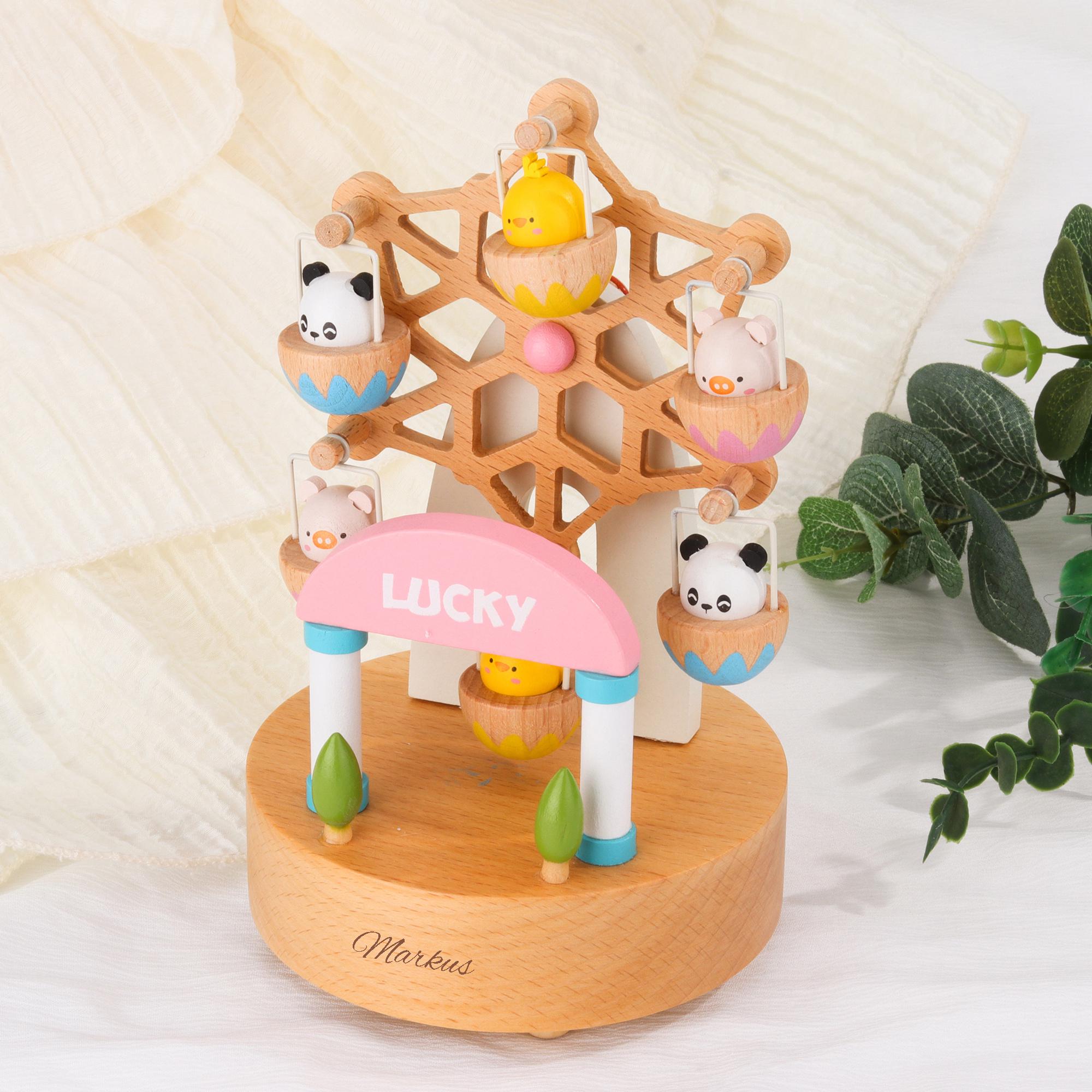 Personalized Wooden Totoro Music Box, Custom Nursery Decor, Hand-Cranked Musical Keepsake Gift for Kids & Totoro Lovers