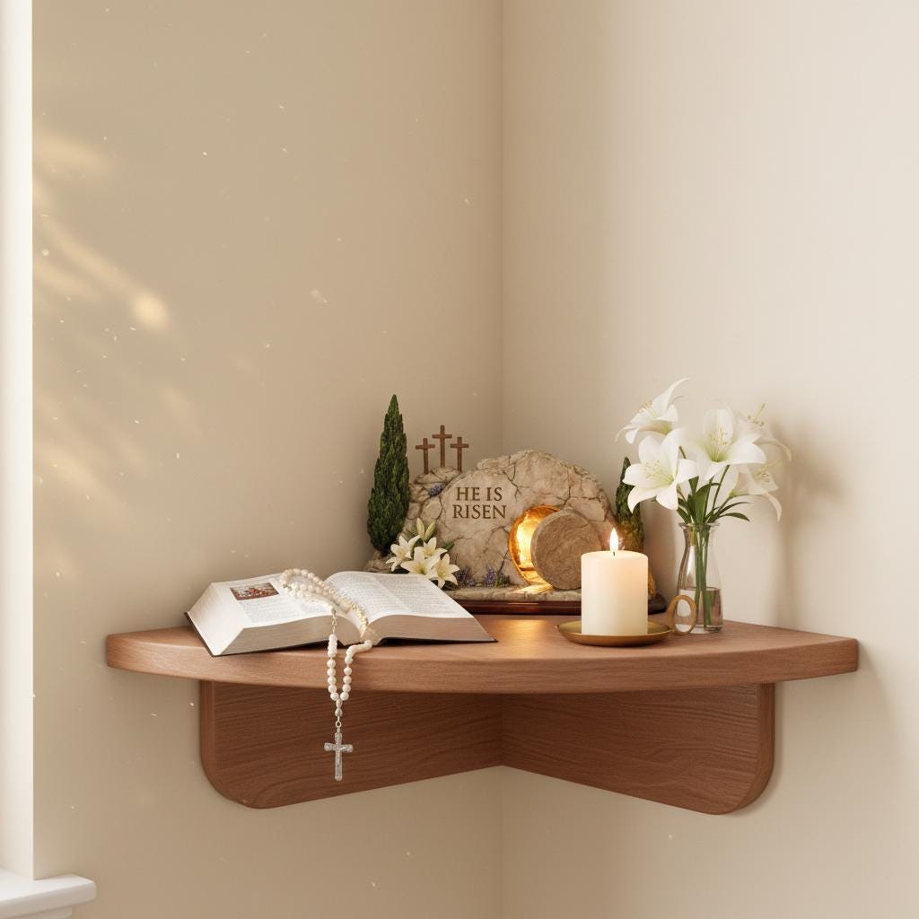 He is Risen Empty Tomb Wooden Block, Resurrection Scene, Religious Easter Gift, Christian Home Decor, Bible Verse Sign, Church Display Art