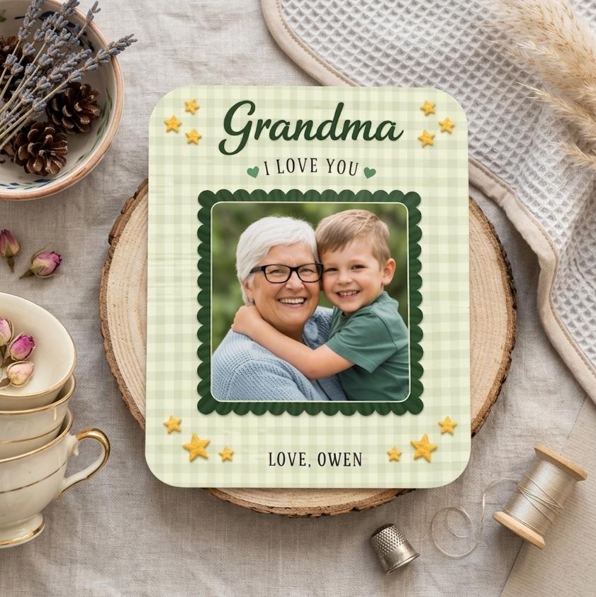 Personalized Photo Magnet for Grandma, Love You Nana Magnetic Picture Frame, Mother's Day Gift, Birthday Gift for Grandma, Includes Photo