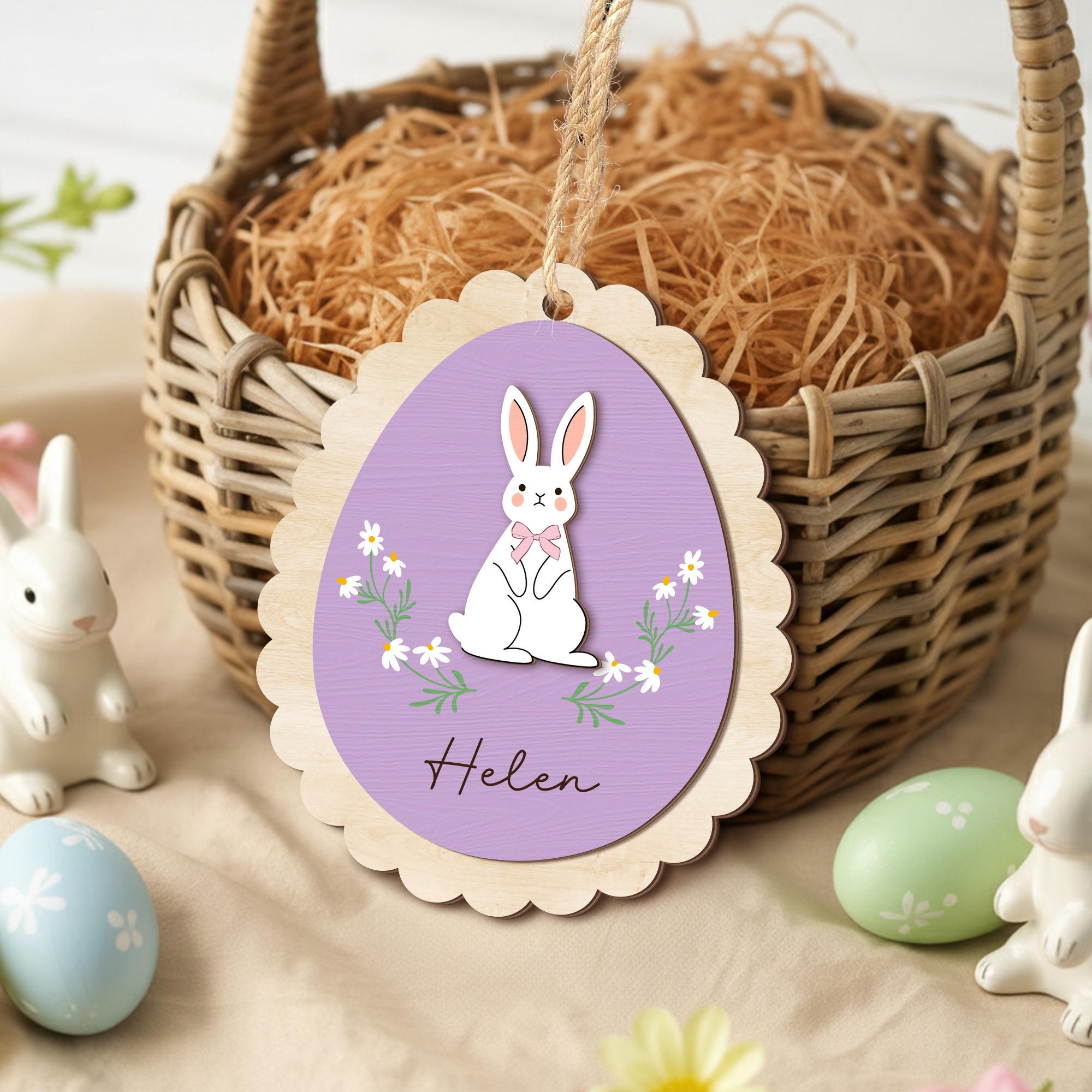 Custom Easter Basket Tags_ Bunny Goose Chick Name Tags, Easter Basket Name Tags, Easter Gifts Kids