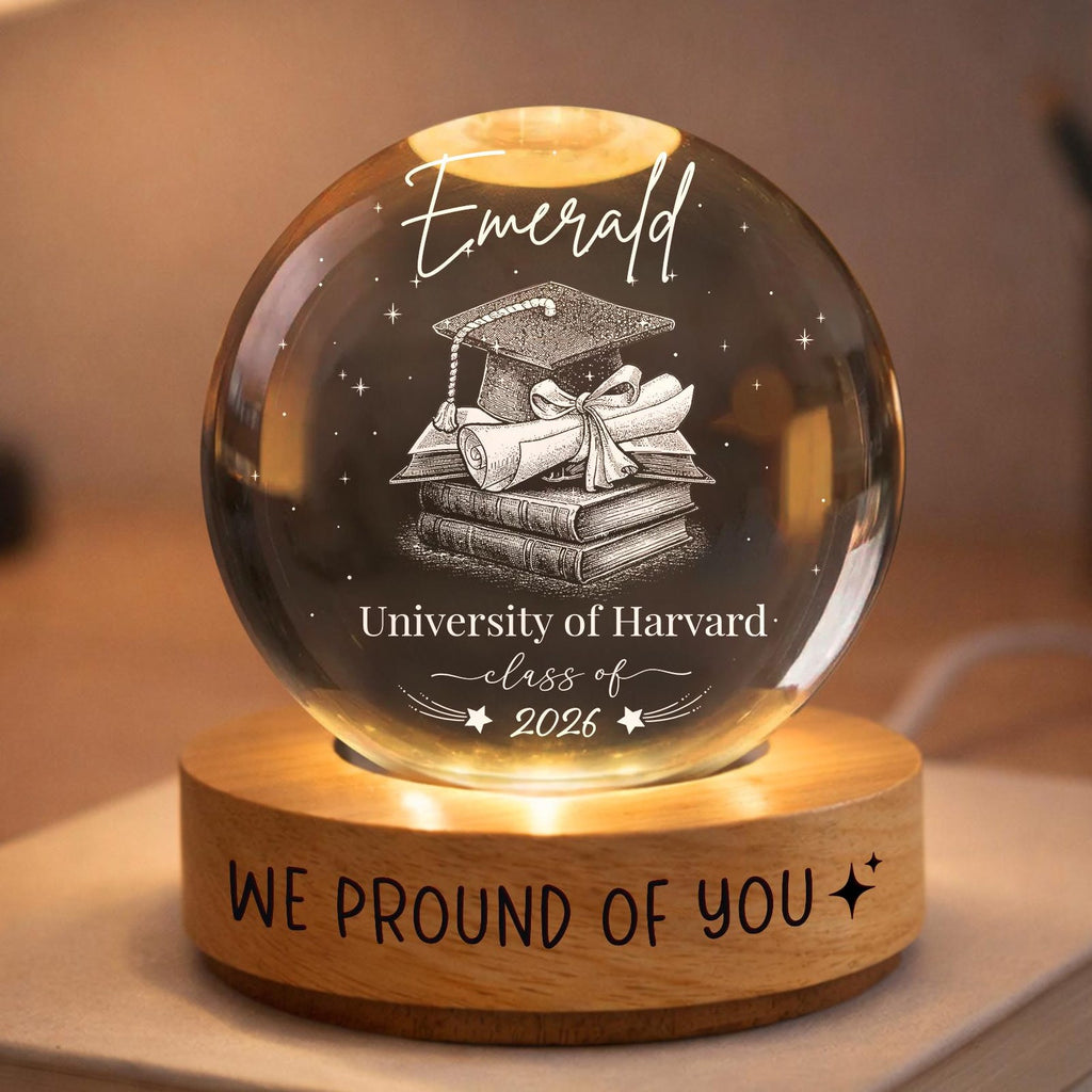 Personalized Graduation Gift Crystall Ball, Graduation Gift for Seniors, Daughter, Son, Gift for Graduation Day, Graduation Gift Decor