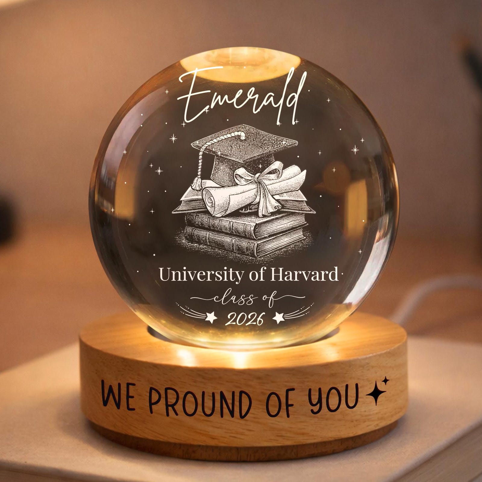 Personalized Graduation Gift Crystall Ball, Graduation Gift for Seniors, Daughter, Son, Gift for Graduation Day, Graduation Gift Decor