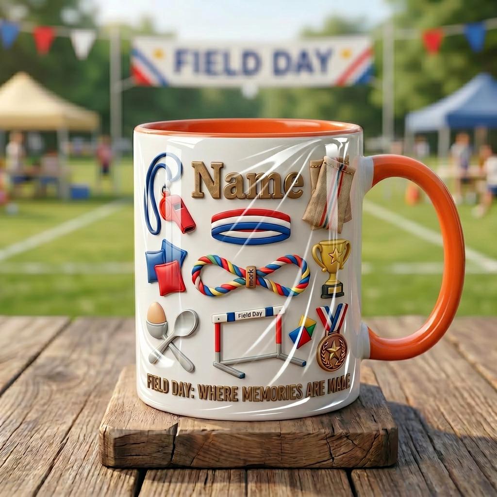 Personalized Field Day Mug, School Fun Day Ceramic Cup, Custom Student Teacher Gift, 11oz or 15oz School Keepsake Mug