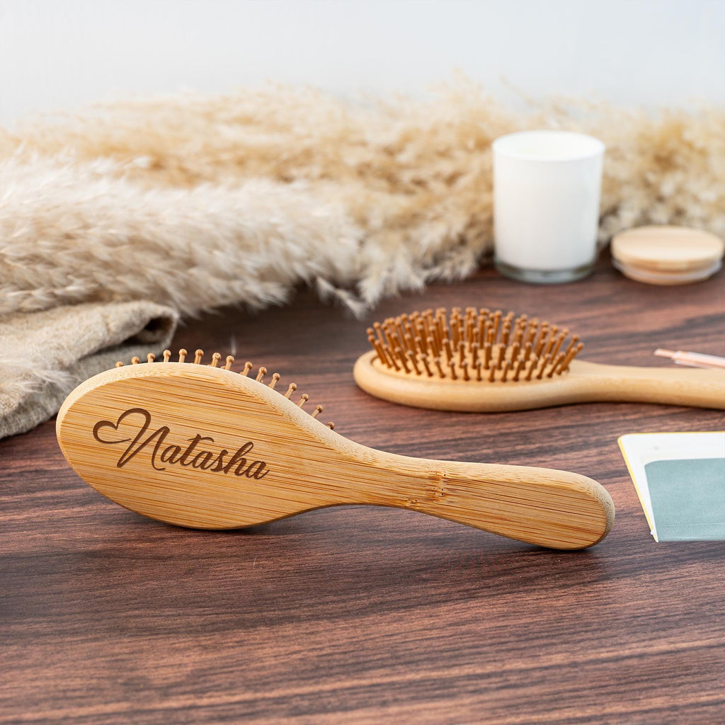 Personalized Christmas Gift for Her,engraved Name Airbag Brush,wedding Wooden Comb,bamboo Paddle Hairbrush,bridesmaid,birthday Gifts for Her