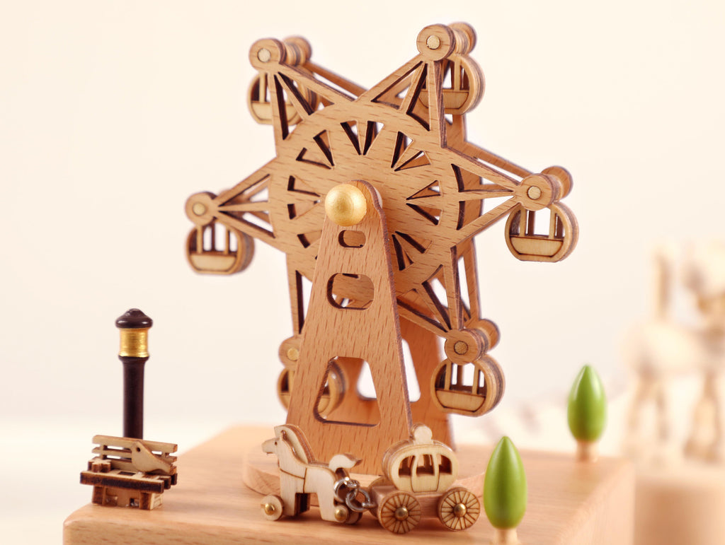 Ferris Wheel Birthday Music Box, Wooden Music Box, Custom Wooden Handmade Music Box, 1st Birthday, Personalised Music Box Gift, Baby Gift