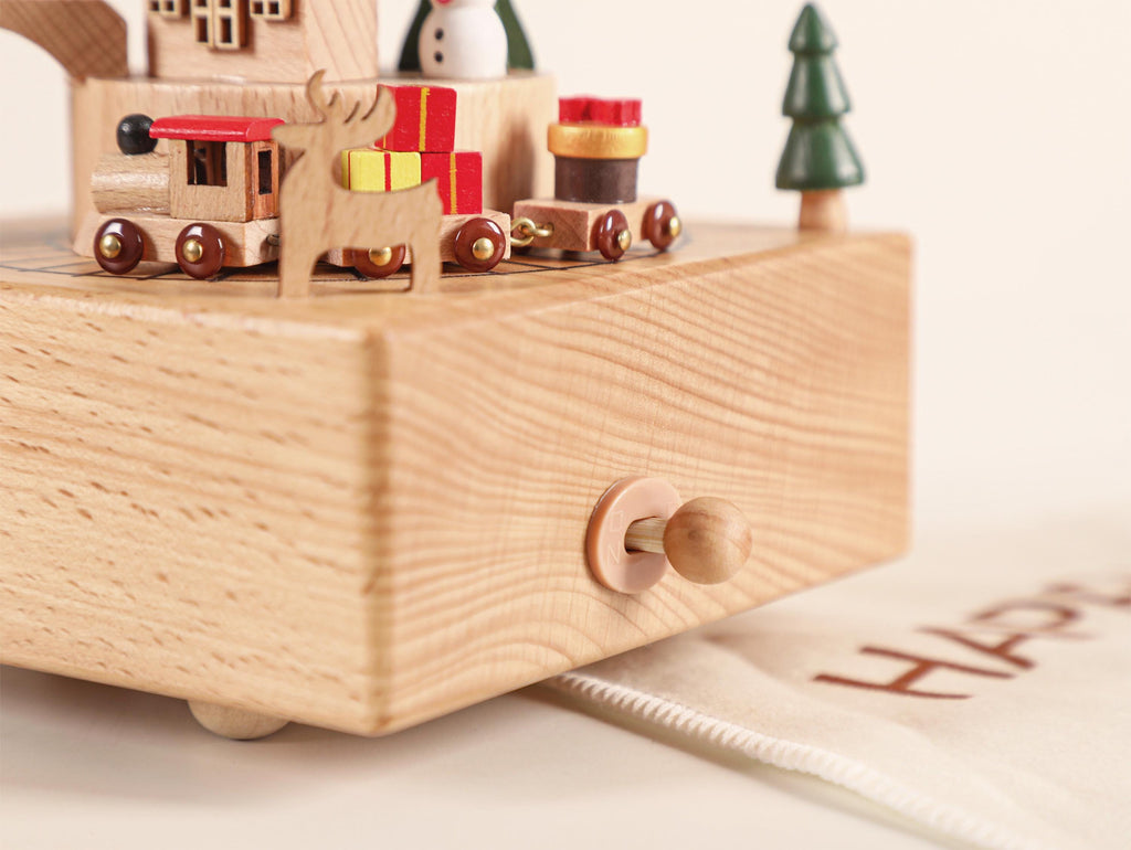 Christmas Music Box, Personalised Wooden Music Box, Custom Wooden Handmade Music Box, Engraved Baby Name Music Box, Baby Shower Gift
