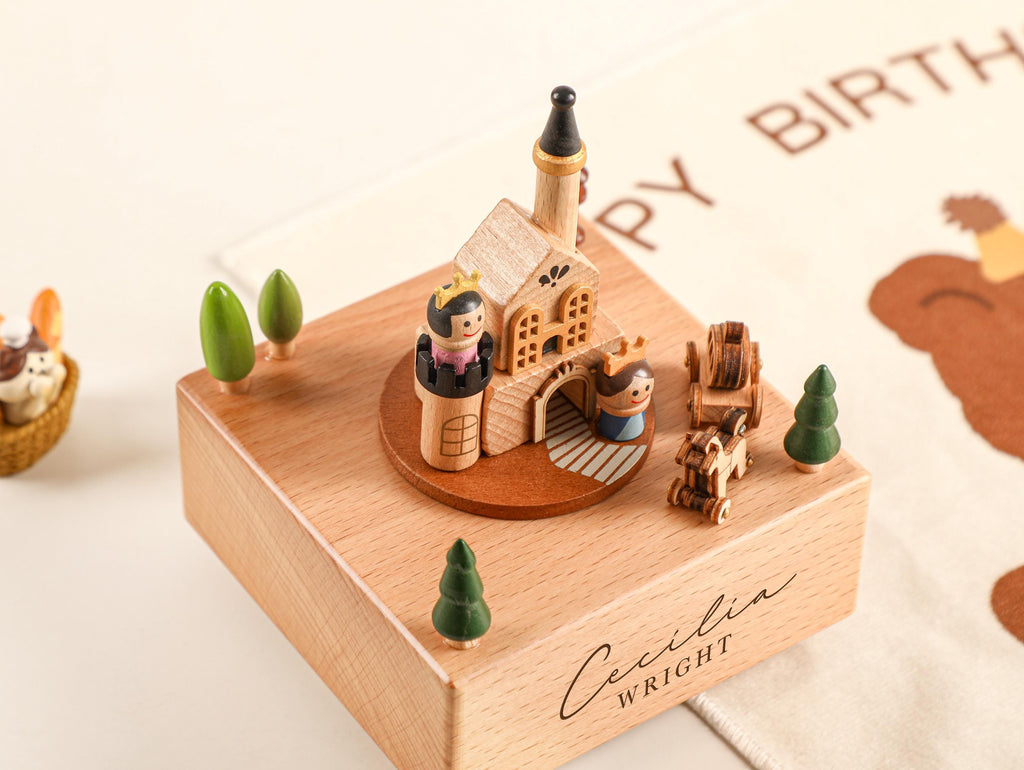The King's Castle Music Box, Wooden Music Box, Custom Wooden Handmade Music Box, 1st Birthday, Personalised Music Box Gift, Baby Gift