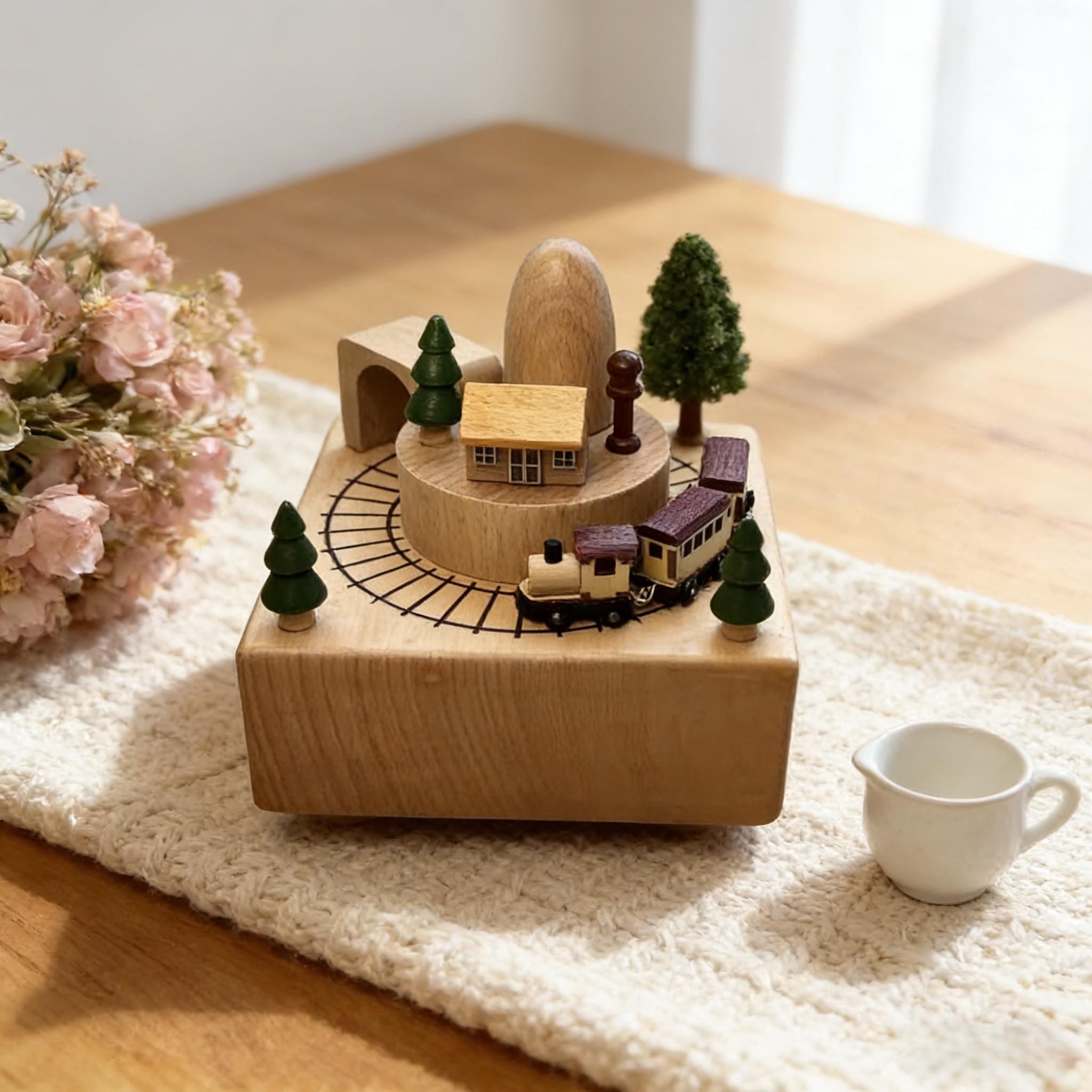 Dinosaur Park Music Box, Wooden Music Box, Custom Wooden Handmade Music Box, 1st Birthday, Personalised Music Box Gift, Baby Shower Gift