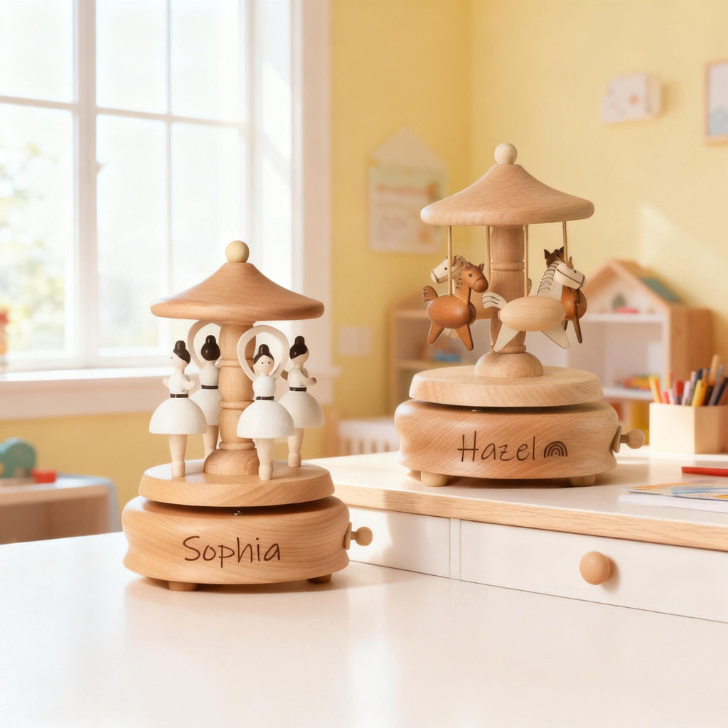 Personalized Wooden Train Music Box, Mothers Day Gift, Keepsake Gift for Kids, Baby Shower Gift, Newborn Gifts, Engraved Name Music Box