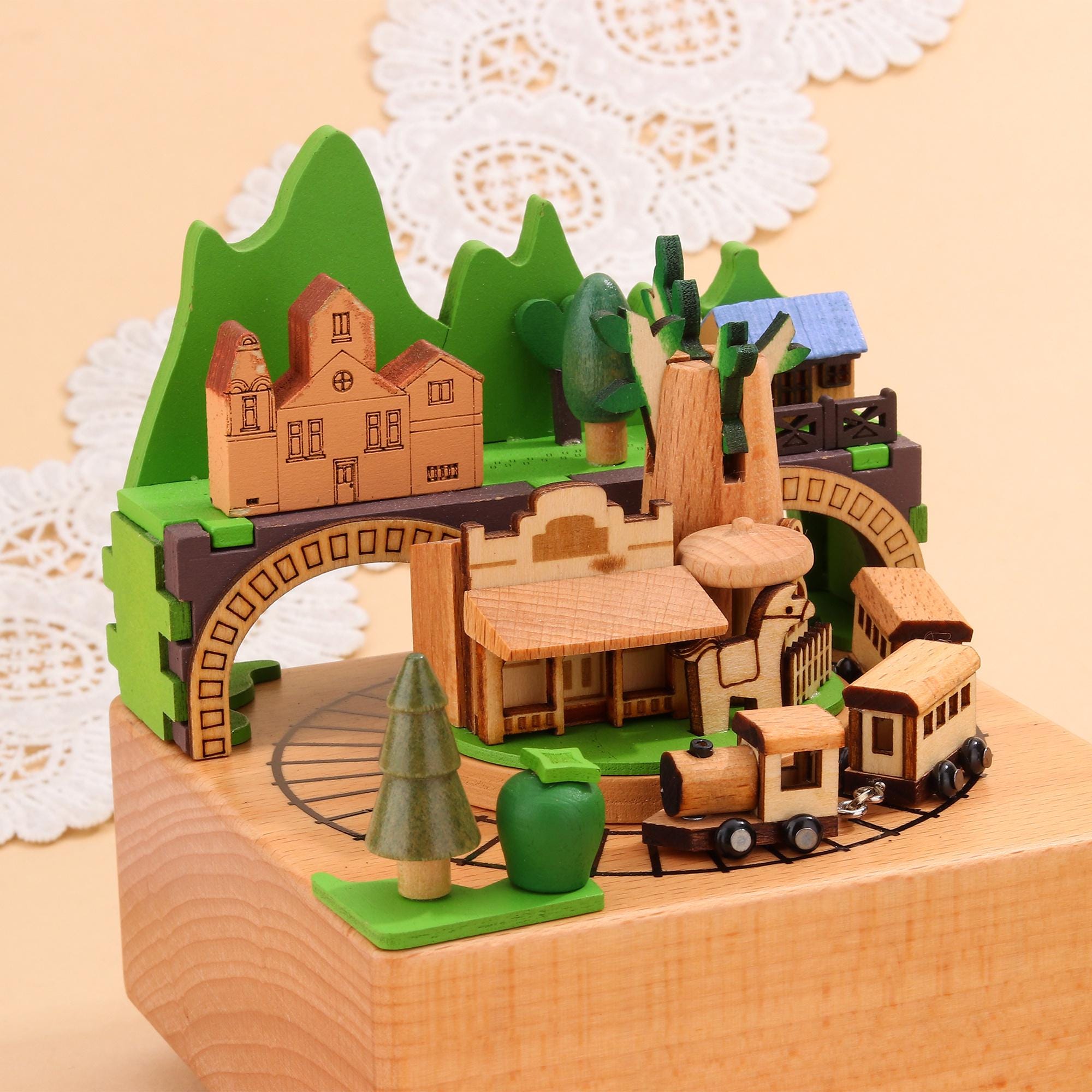 Personalized Wooden Ferris Wheel Music Box, Engraved Name Nursery Decor, Baby Shower Gift, Nursery Decor, Gift for Kid, Newborn Gift