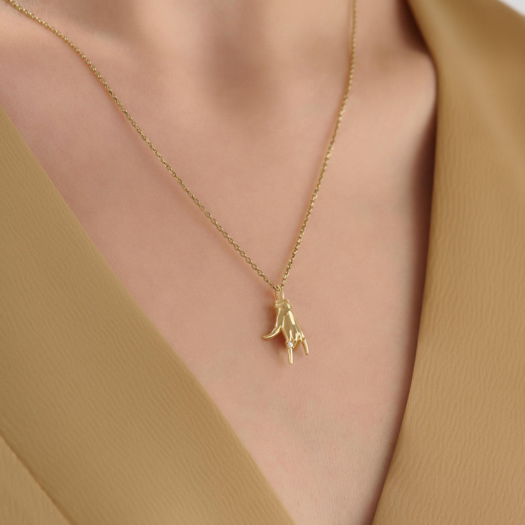 Gold ASL I Love You Necklace – Sign Language Pendant Gift for Mom or Her, Friendship Necklace for Mom, Personalized Necklace for Her, Mothers Day Gifts