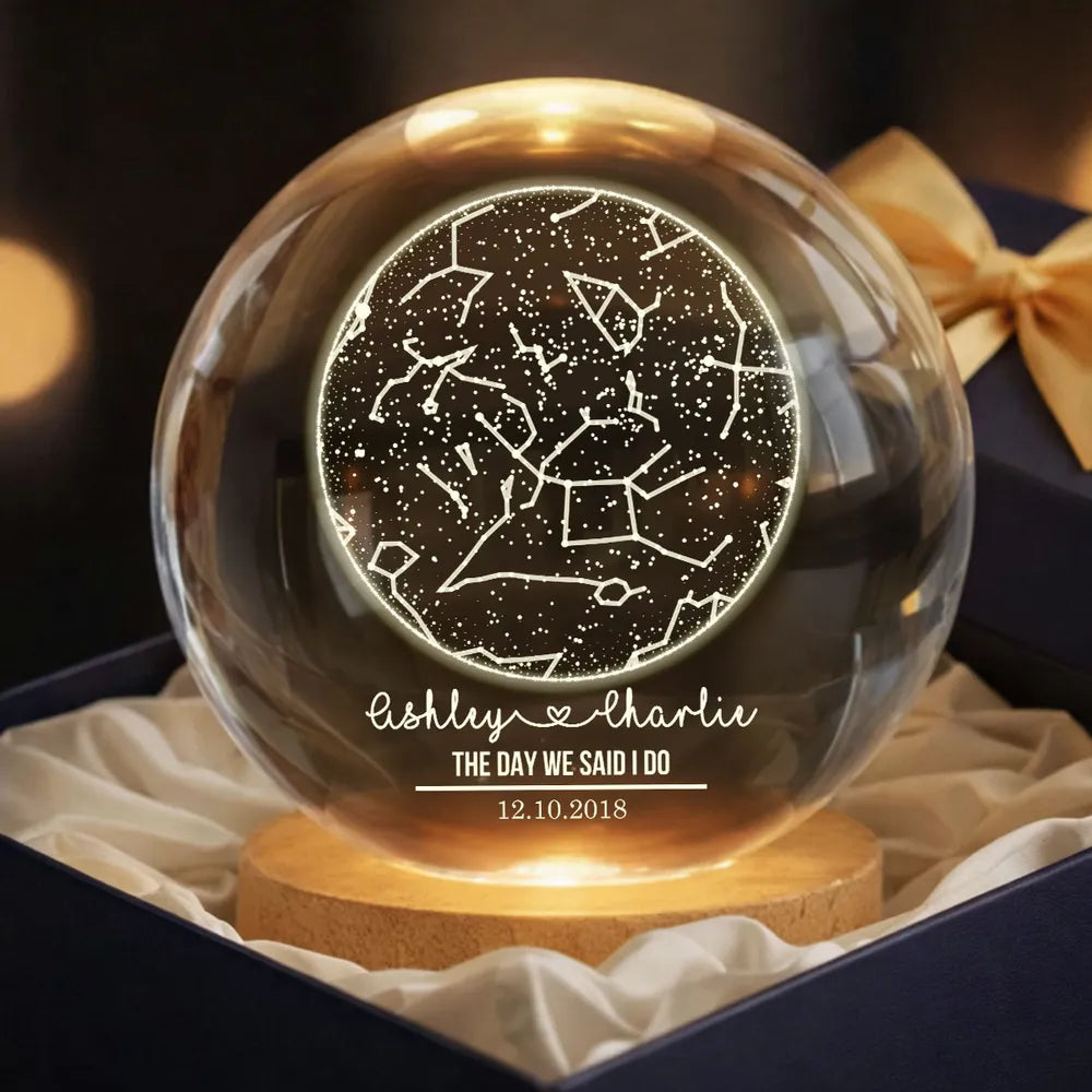 Custom Constellation Couple Star Map by Date, Custom Moon Phase LED Lamp, Valentine Gift for Couple, Wedding Anniversary Gift