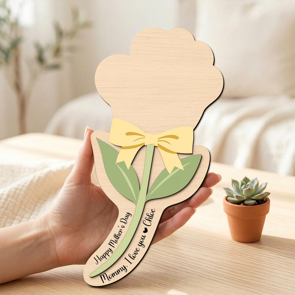Personalized Mother’s Day Handprint Flower – Kids Handprint Gift for Mom, DIY Mother's Day Keepsake,mother's Day Sign, Mother's Day Gift