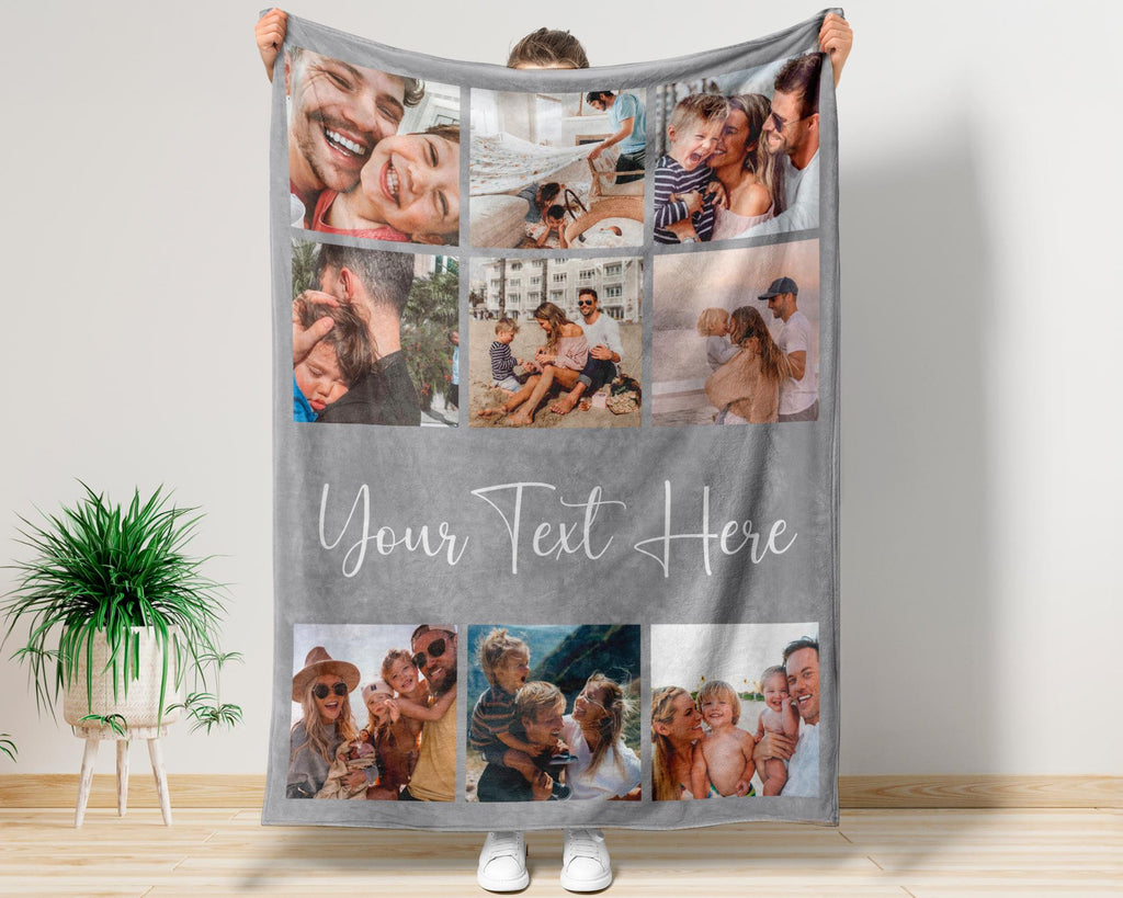 Personalized Custom Picture Blanket Gift for Grandma or Mom, Blanket With Photo and Text