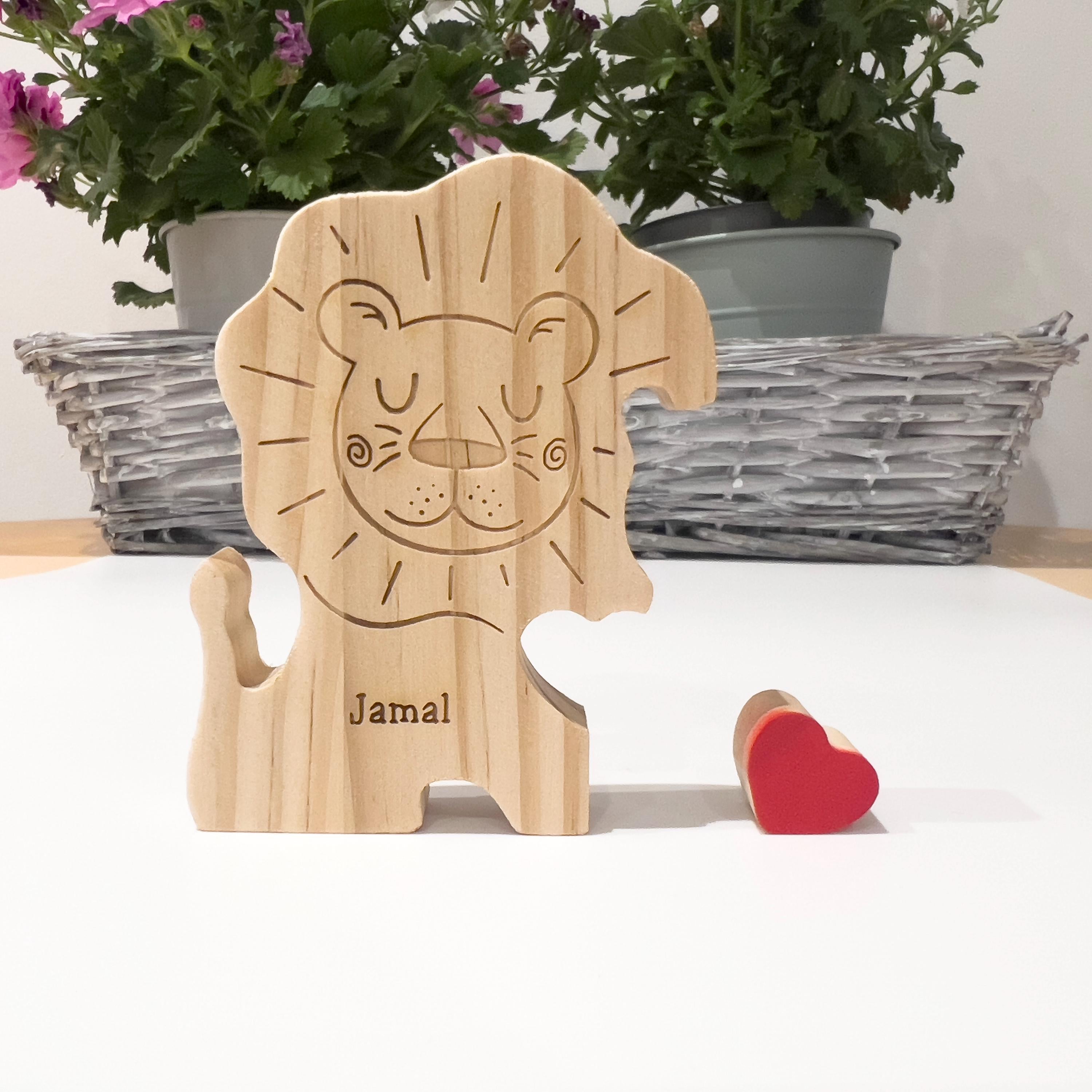 Wooden Lion Family Puzzle, Gifts for Birthday, Custom Family Gifts, Home Decor, Gift for Kids, Gift for Wife Girlfriend, Housewarming Gifts