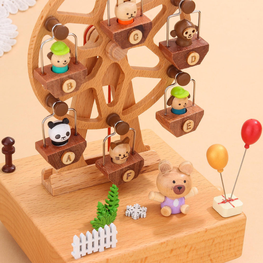 Personalized Wooden Ferris Wheel Music Box, Engraved Name Nursery Decor, Baby Shower Gift, Nursery Decor, Gift for Kid, Newborn Gift