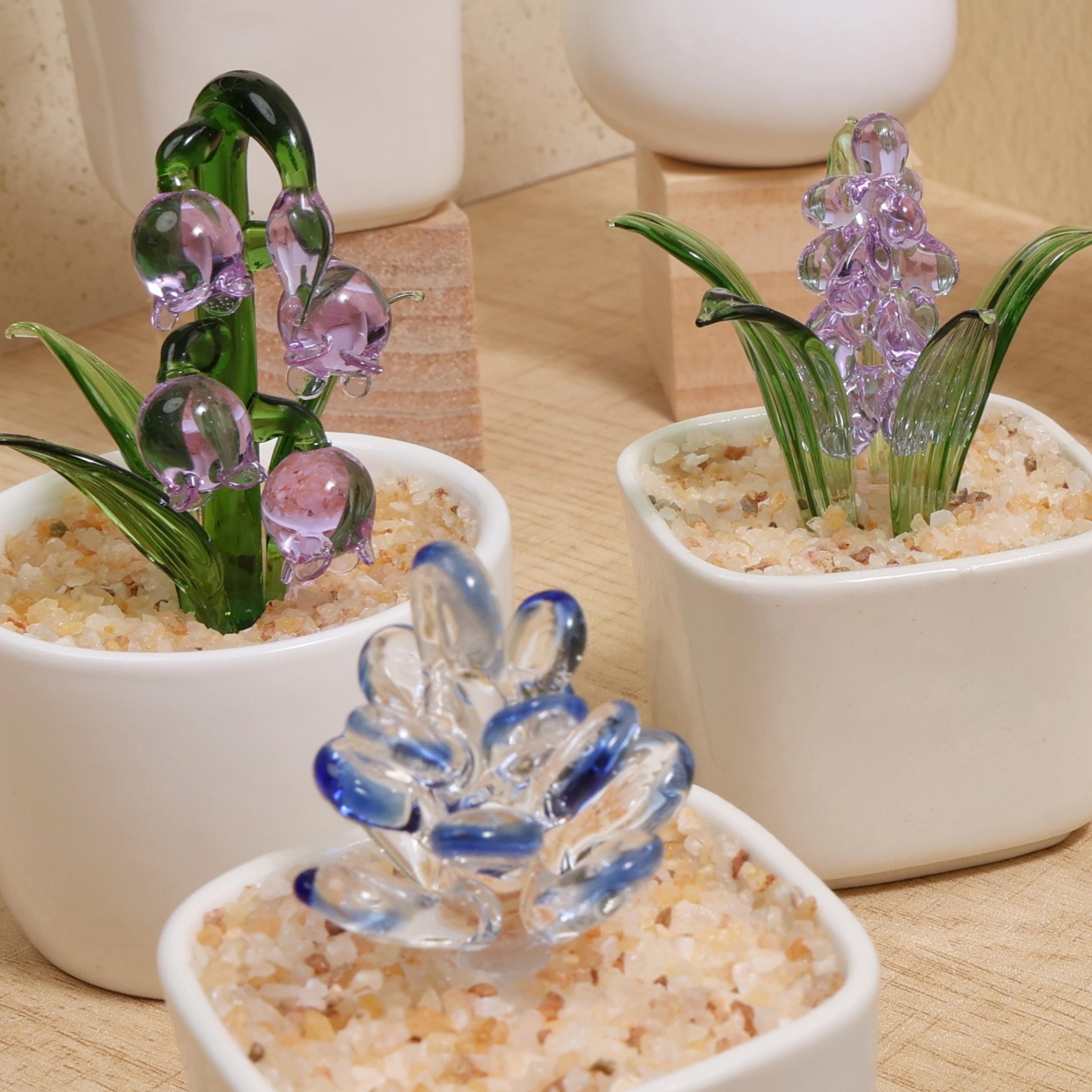 Handmade Glass Cactus and Succulents,glass Potted Plants,glass Lotus Leaf,stained Glass Plants,housewarming Gift,gift for Teacher,home Decor