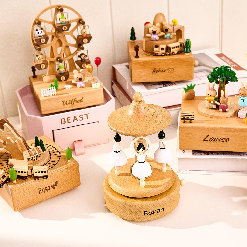 Personalized Wooden Music Box，Engraved Name Music Box For Kids，Wooden Ballerina Music Box，Baby Shower Gift,Newborn Gift,Christmas gift