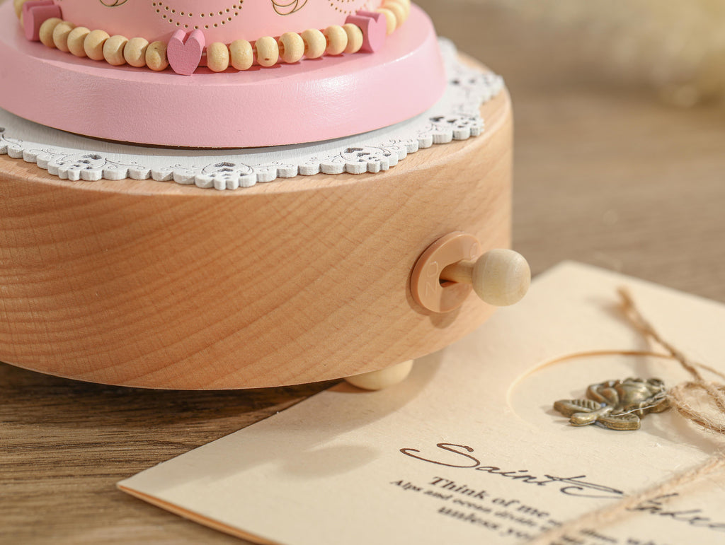 Ballet Girl Cake Birthday Music Box, Wooden Music Box, Custom Wooden Handmade Music Box, 1st Birthday, Personalised Music Box Gift,baby Gift