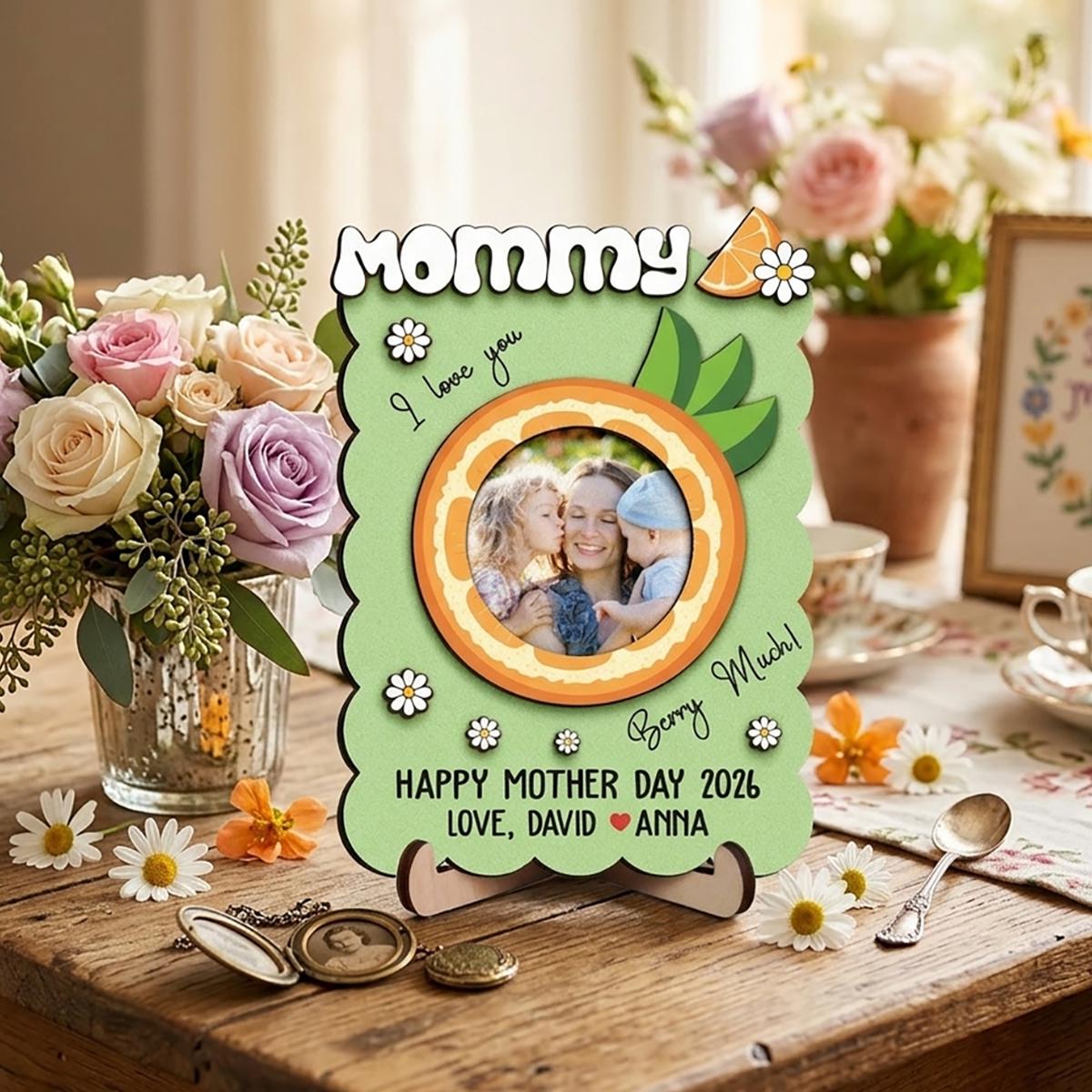 Magnetic Photo Mother, Love You Grandma, I Love You Berry Much, Fridge Magnet Photo, Wood Picture Frame, Nana and Kids Photo Frame
