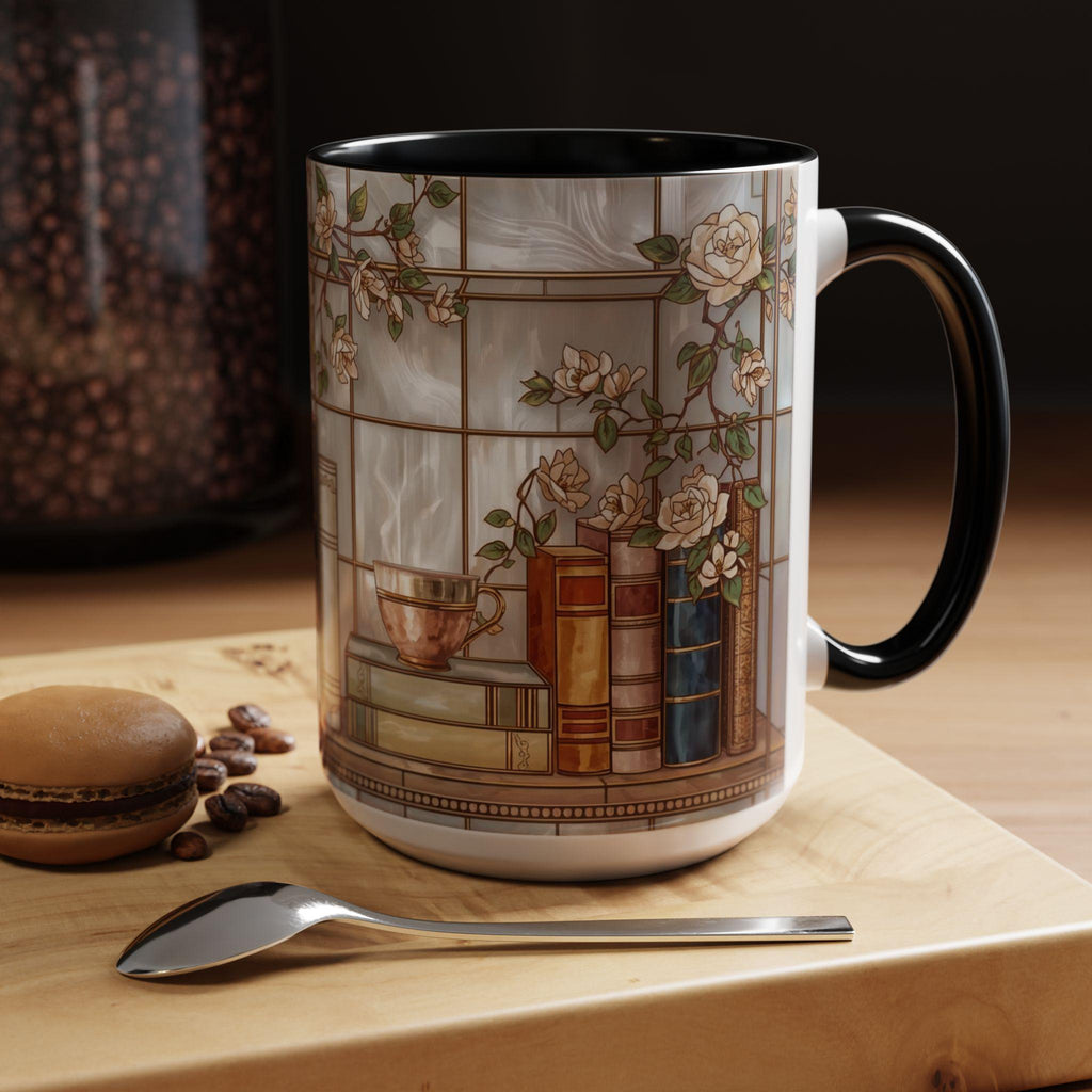 Bookish Bookshelf Mug – Library Aesthetic Coffee Cup Gift for Readers & Book Lovers – Cozy Literary Ceramic Mug – Reader Gift, Bookworm Gift