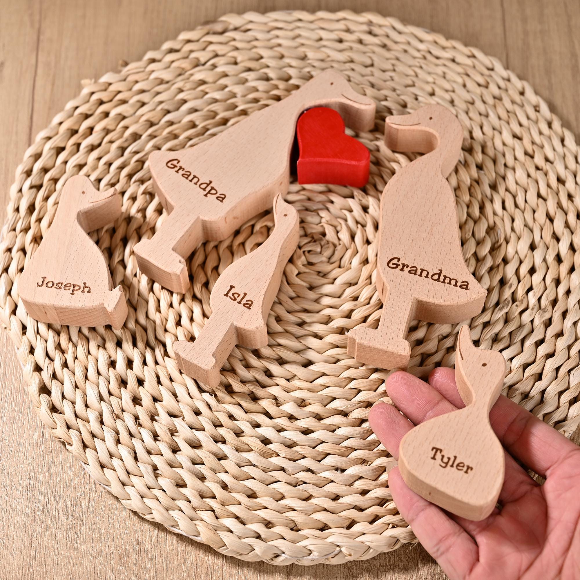 Cute Duck Family Puzzle, Wooden Family Decor, Duck Lover Gifts, Gift for Couples, Christmas Gift for Mom, 14th Anniversary Gift for Wife