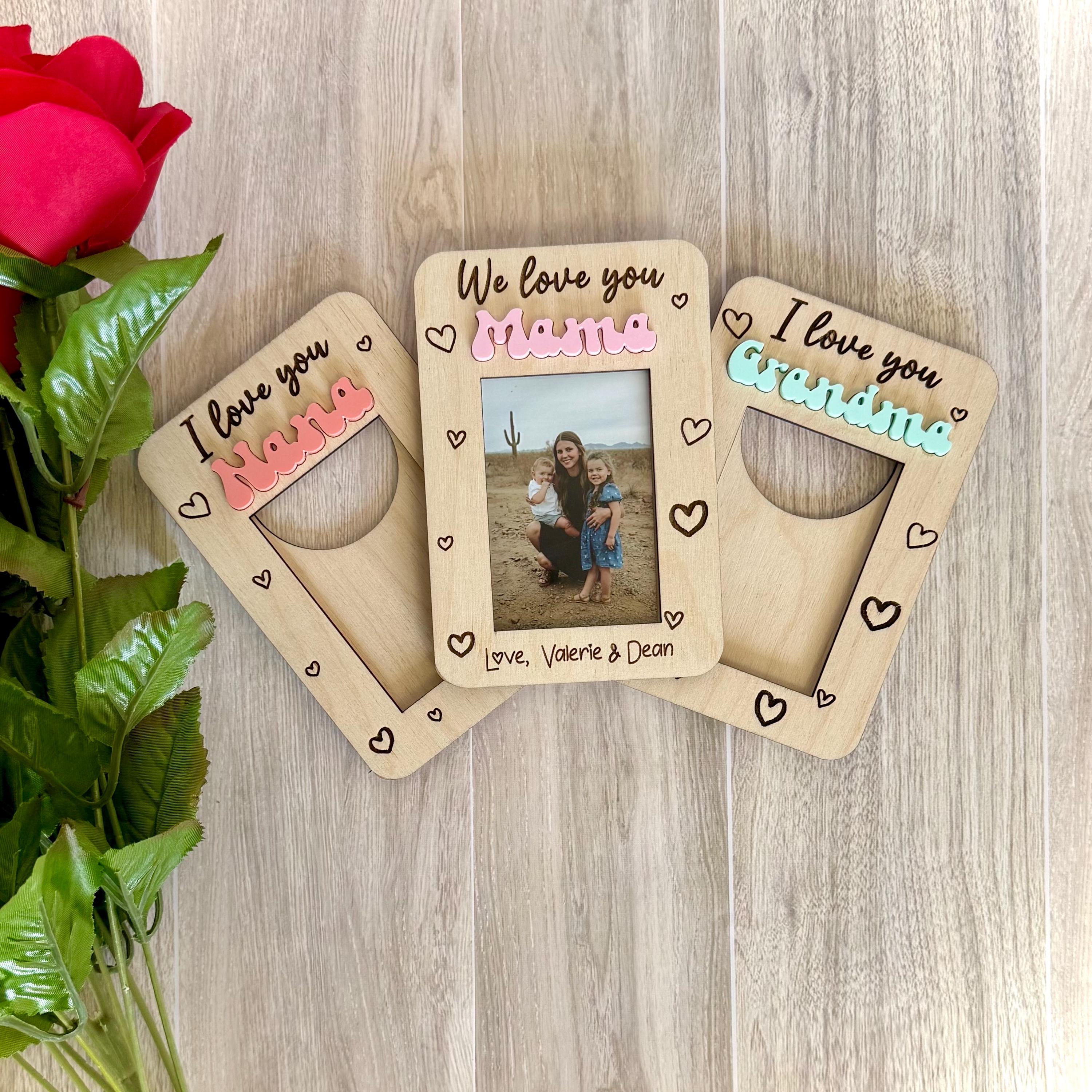 Personalized Magnetic Picture Frame _ Custom Photo Gift for Grandma, Nana, Grandpa _ Valentines Day, Mother’s Day, Birthday