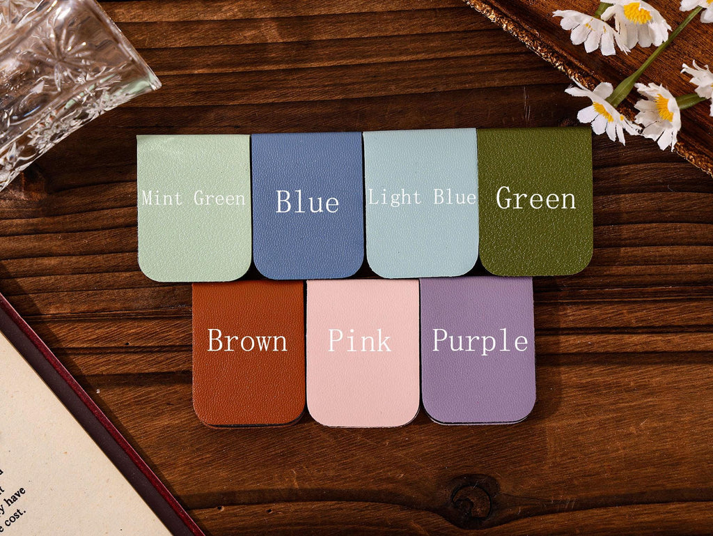 Personalized Leather Bookmark_ Birthday Flower Magnetic Book Mark, Leather Bookmark, Library Bookmark, Bookmark for Women