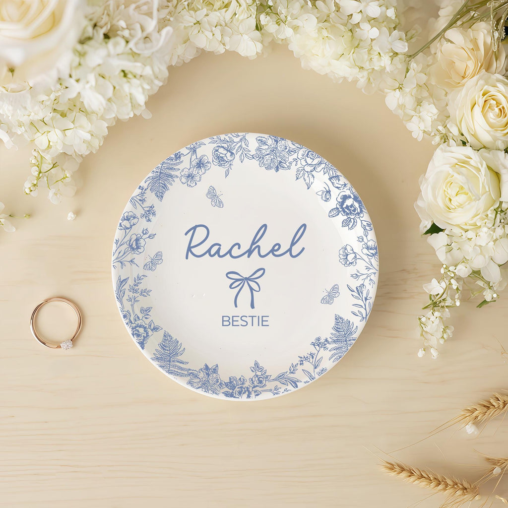 Personalised Bestie Trinket Dish, Custom Best Friend Birthday Jewelry Dish, Soul Sister Bridesmaid Gifts, Galentine's Day Present