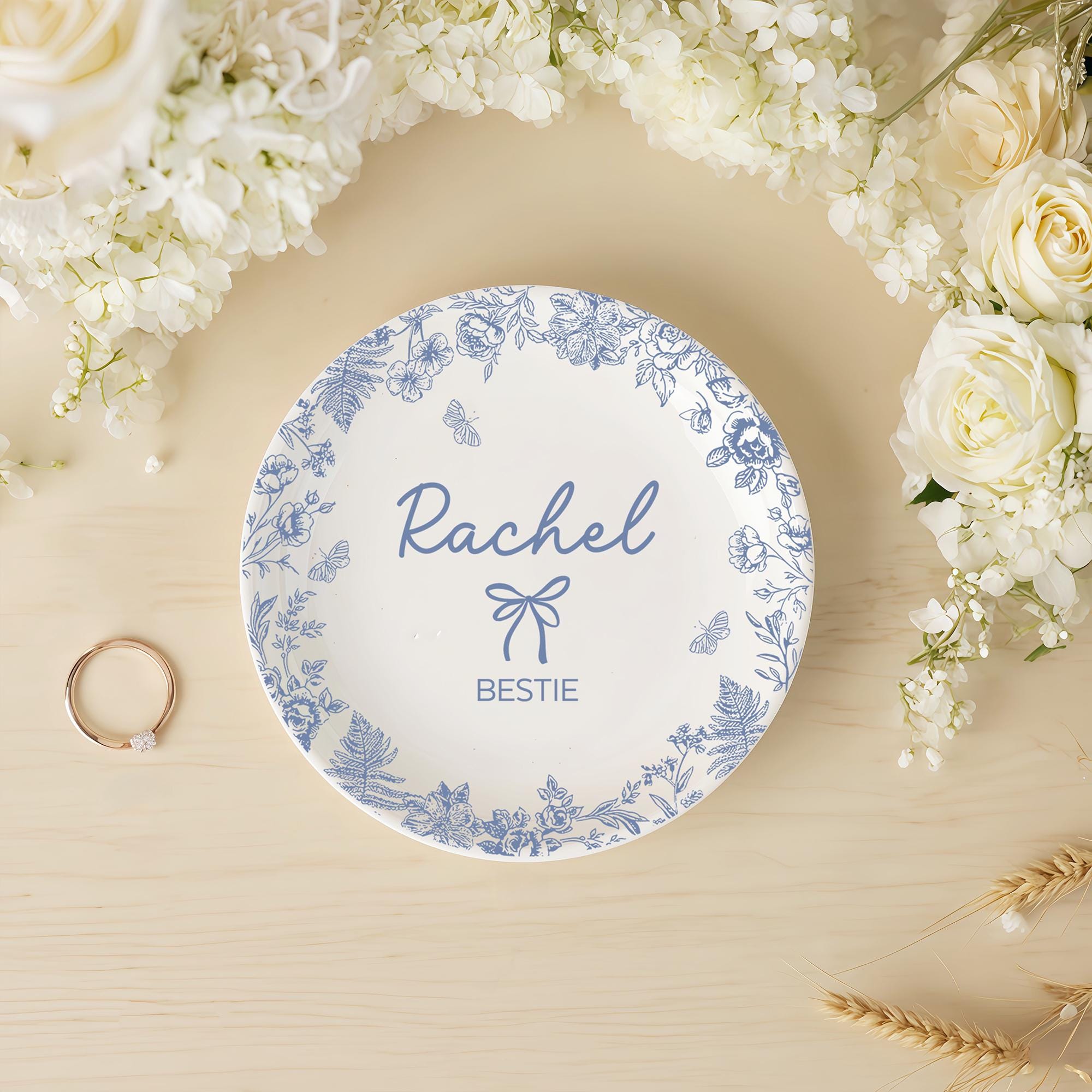 Personalised Bestie Trinket Dish, Custom Best Friend Birthday Jewelry Dish, Soul Sister Bridesmaid Gifts, Galentine's Day Present