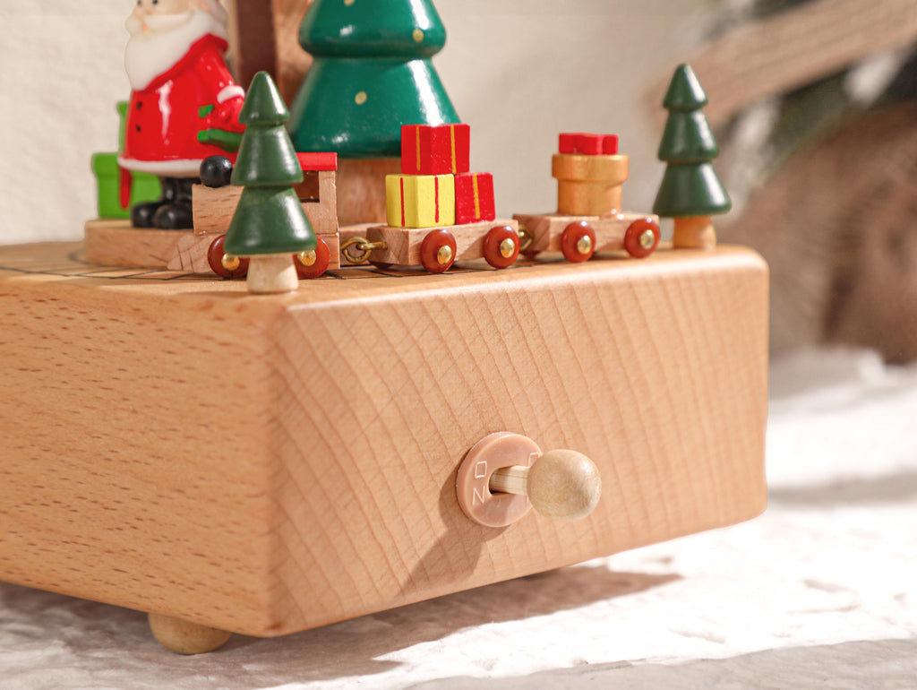 Christmas Personalised Wooden Music Box, Custom Wooden Handmade Music Box, Engraved Baby Name Music Box, Christmas Gifts for Kids