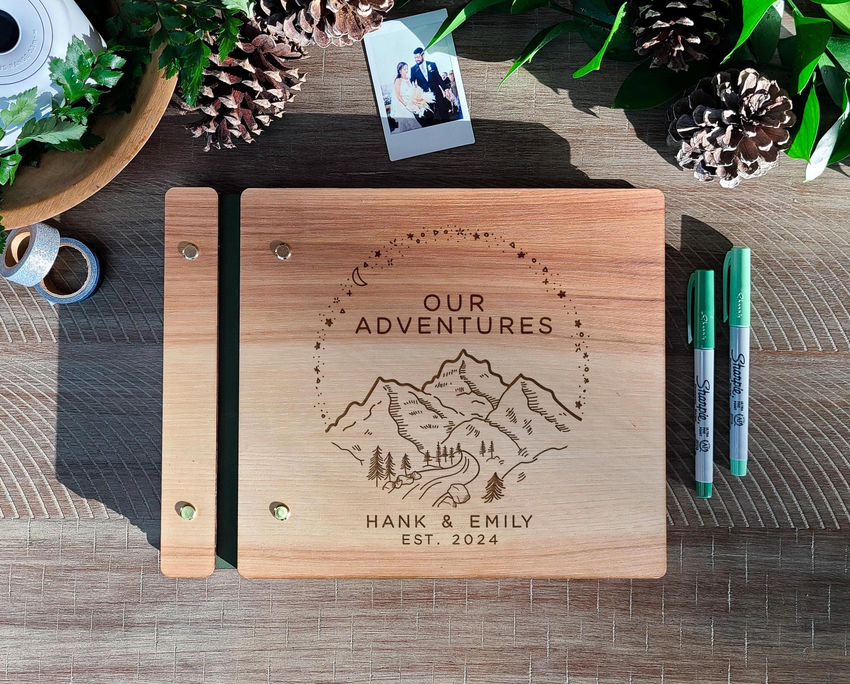 Our Adventure Book - Custom Anniversary Gift - Engraved Couples Memory Album - Personalized Adventure Notebook - Travel Journal