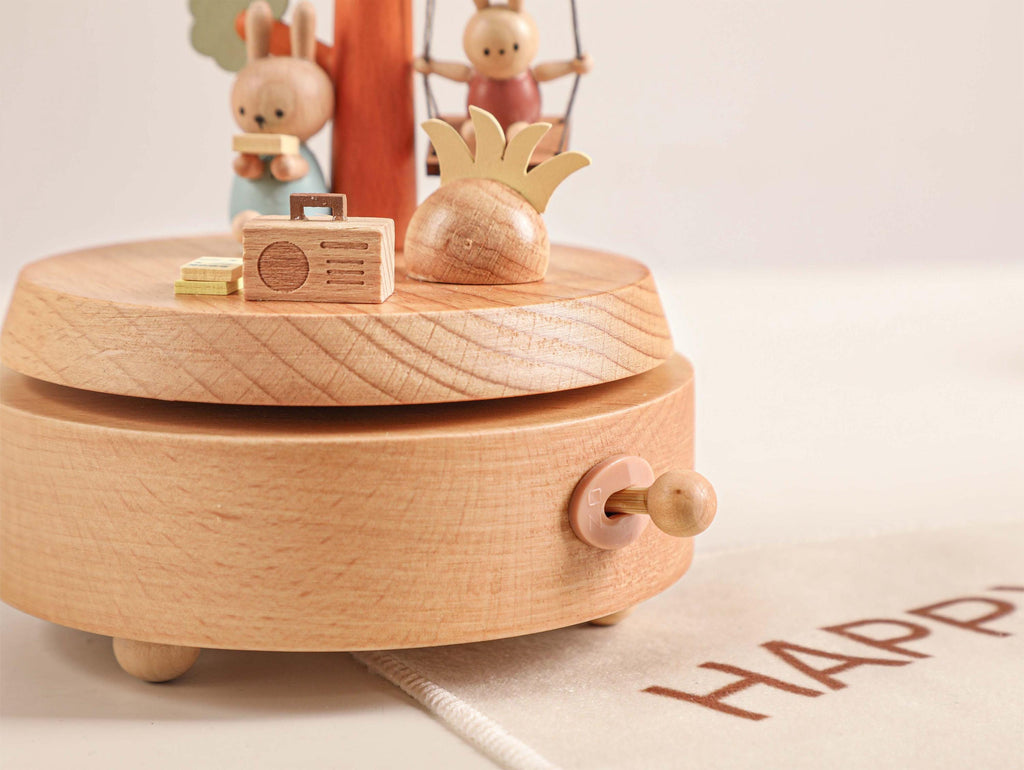 Rabbit Swing Personalized Music Box, Engraved Name Music Box, Baby Christmas Gift, Newborn Keepsake, Baby Shower Gift, Birthday Gift