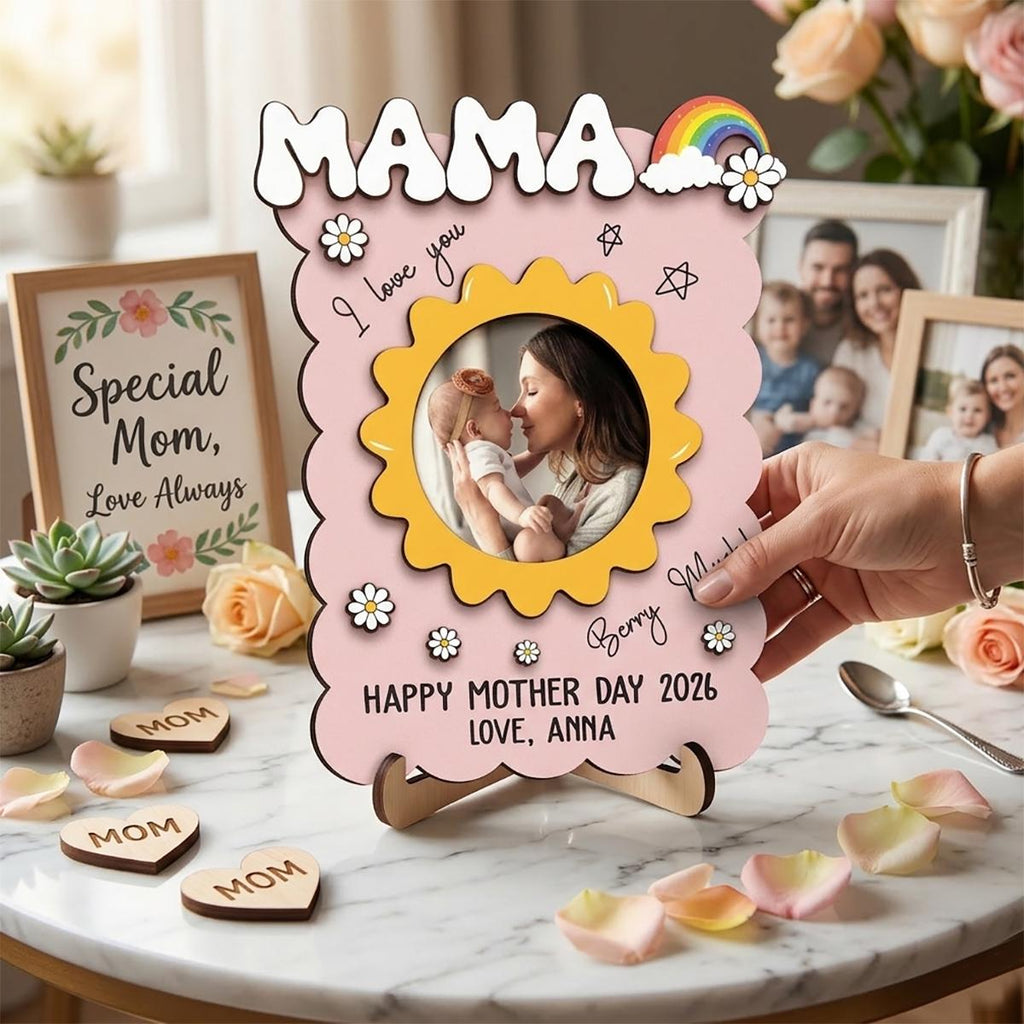 Magnetic Photo Mother, Love You Grandma, I Love You Berry Much, Fridge Magnet Photo, Wood Picture Frame, Nana and Kids Photo Frame