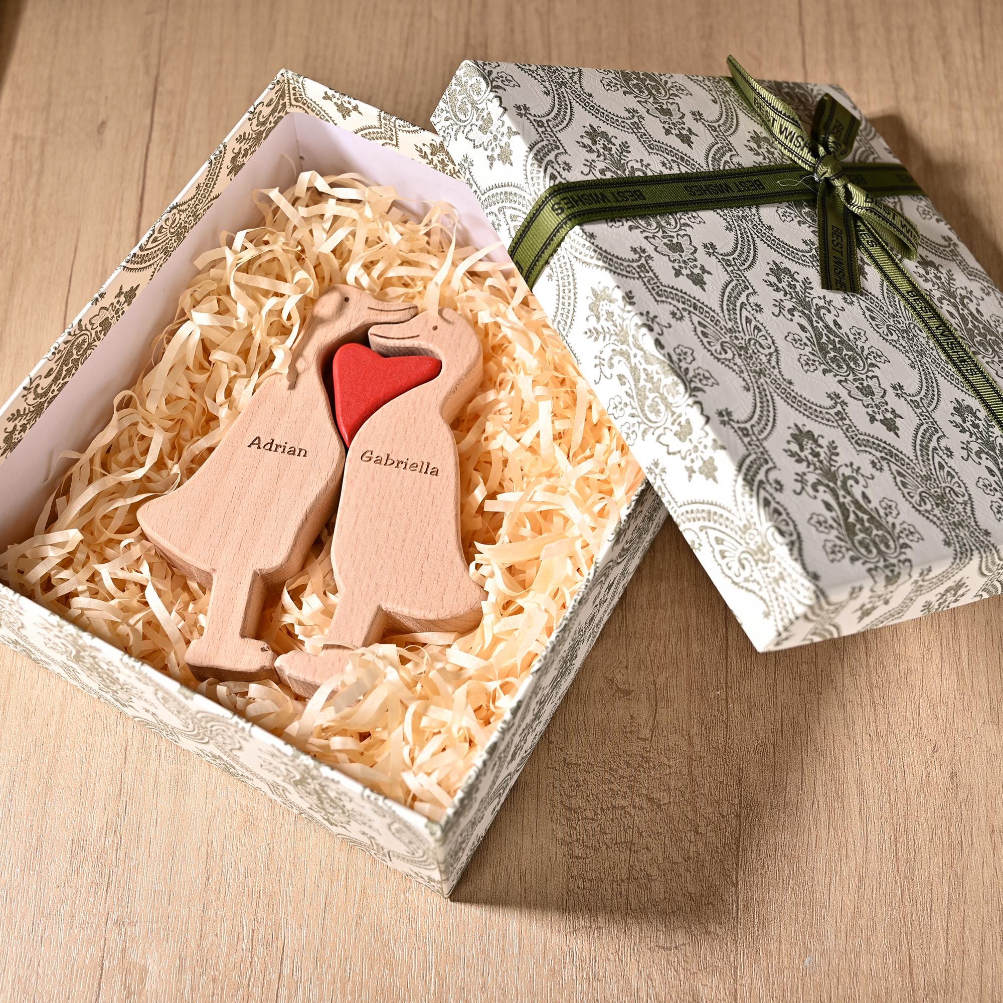 Cute Duck Family Puzzle, Wooden Family Decor, Duck Lover Gifts, Gift for Couples, Christmas Gift for Mom, 14th Anniversary Gift for Wife