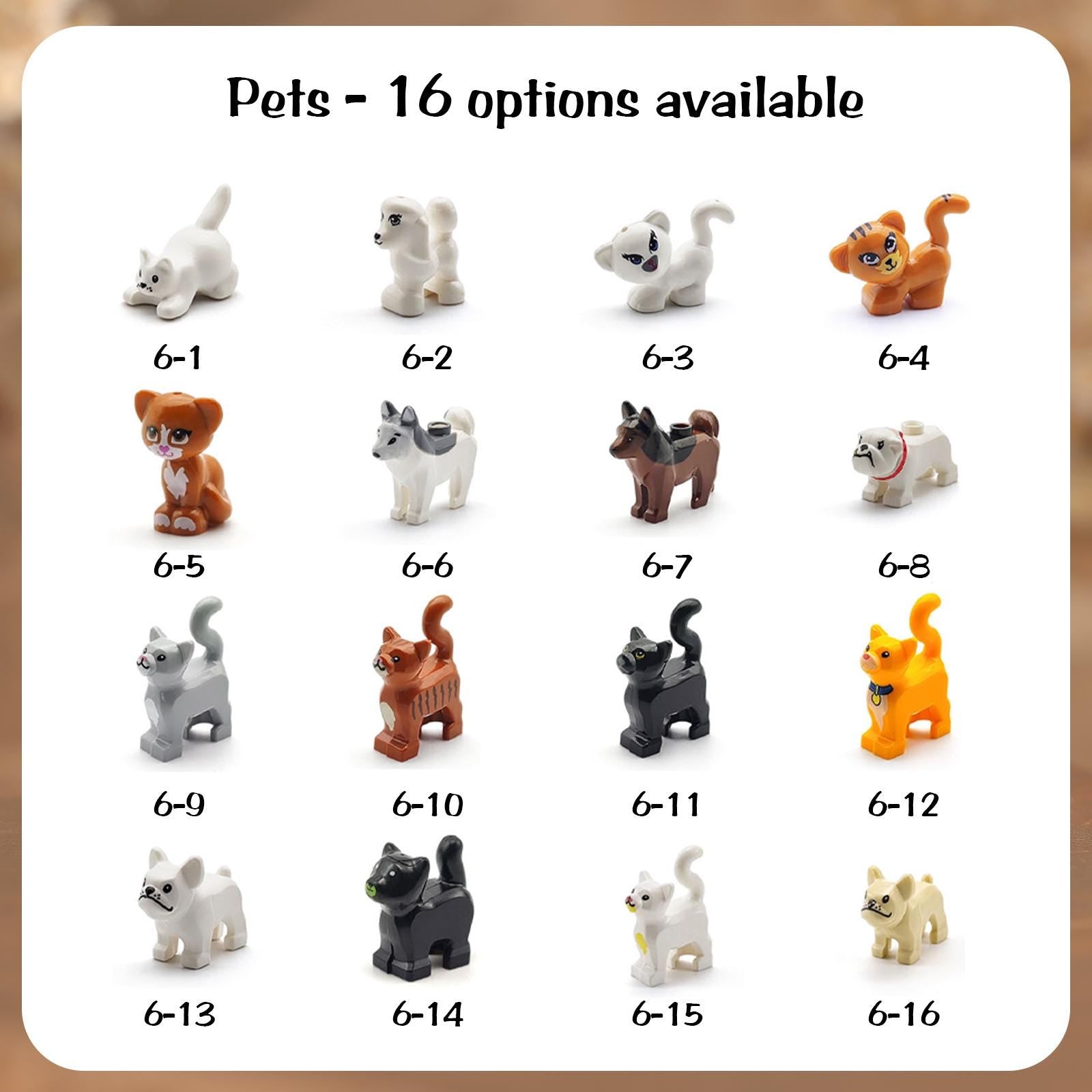 Custom Building Block Figure Set - Personalized Couple, Family & Pet Mini Figurines in Display Case | Valentine's, Wedding, Anniversary Gift