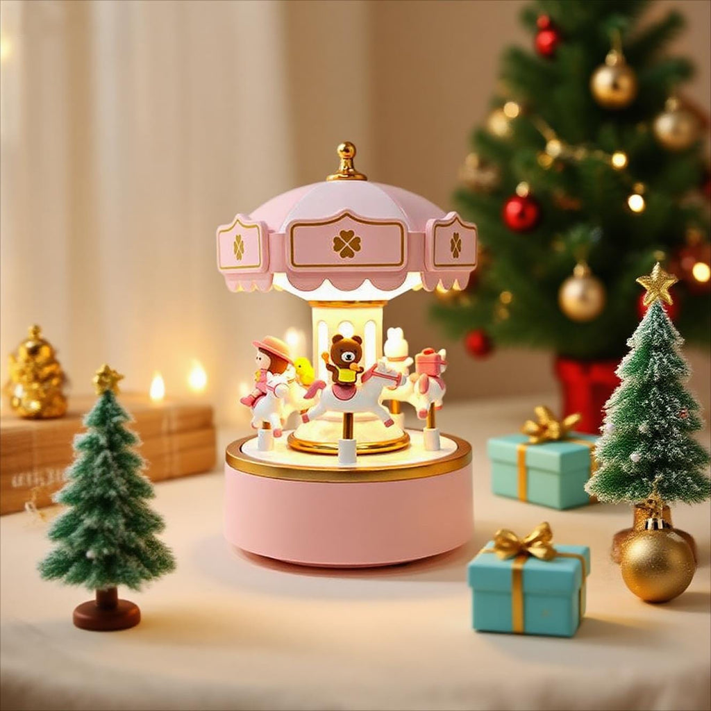 Custom Carousel Music Box With Lights – 6 Melodies – Baby Toy –personalized– Baby Girl Birthday Gifts for Kids–christmas Gift- Nursery Decor